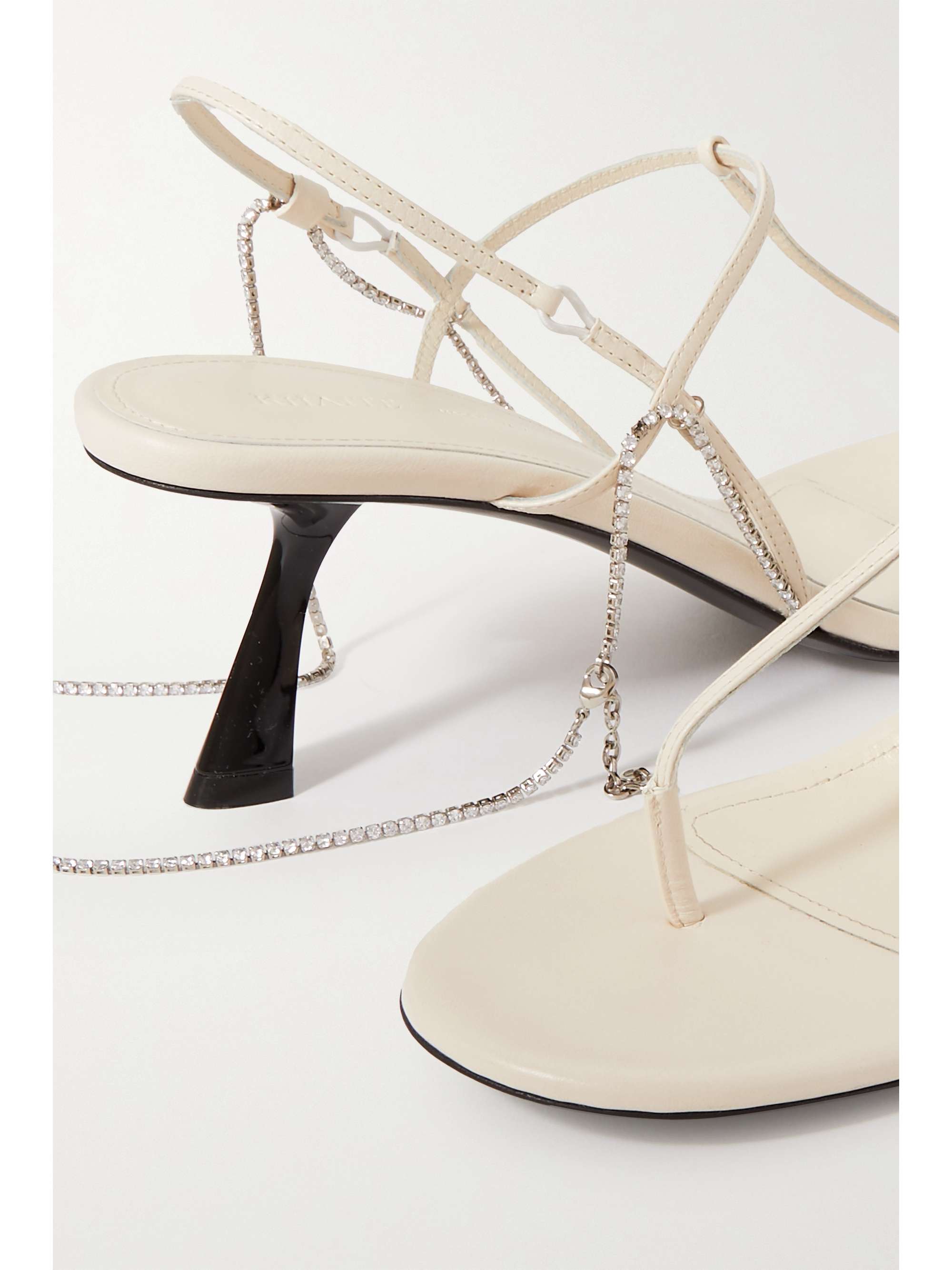 KHAITE Linden Slingback-Sandalen aus Leder mit Kristallen