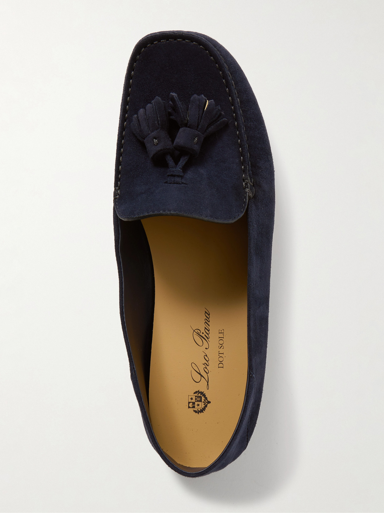 Tasseled Suede Collapsible-Heel Loafers