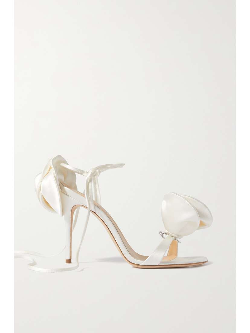 Magda Butrym Appliquéd Satin Sandals