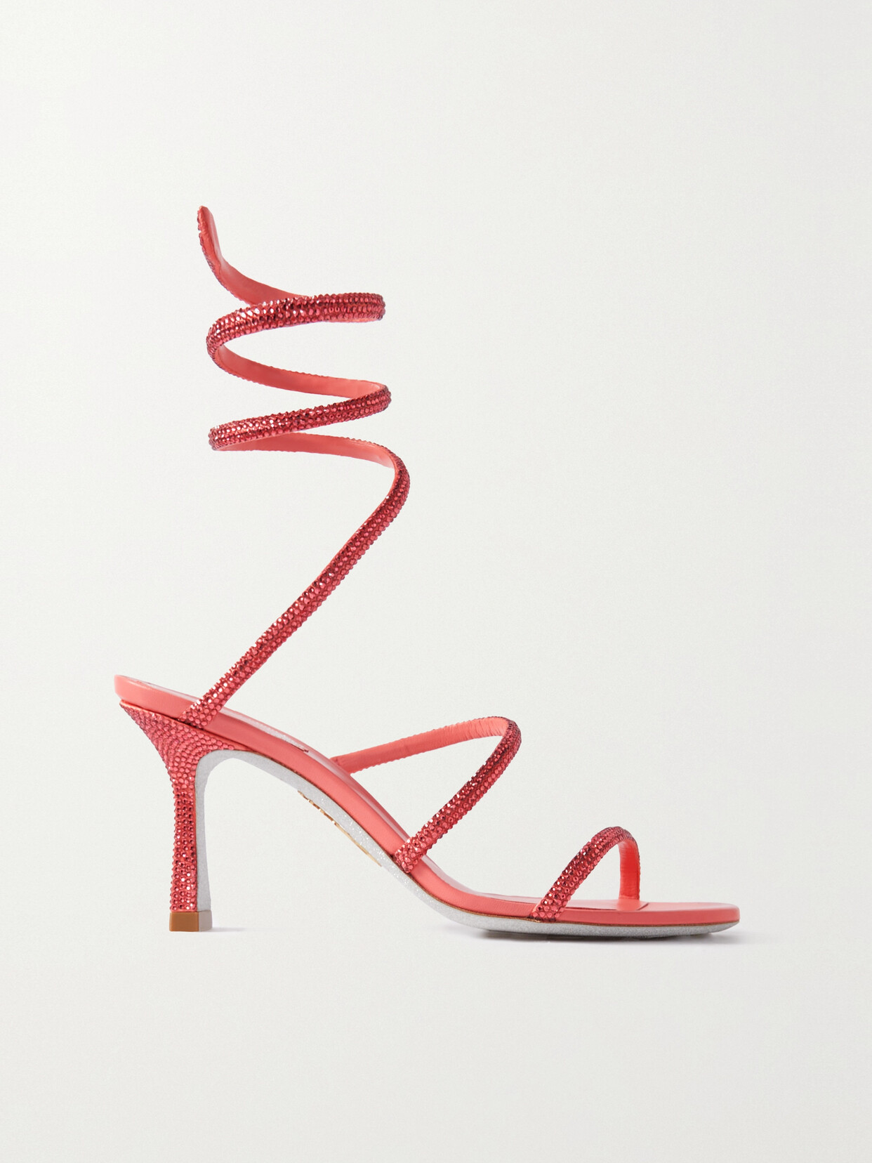 René Caovilla Crystal-embellished Satin Sandals