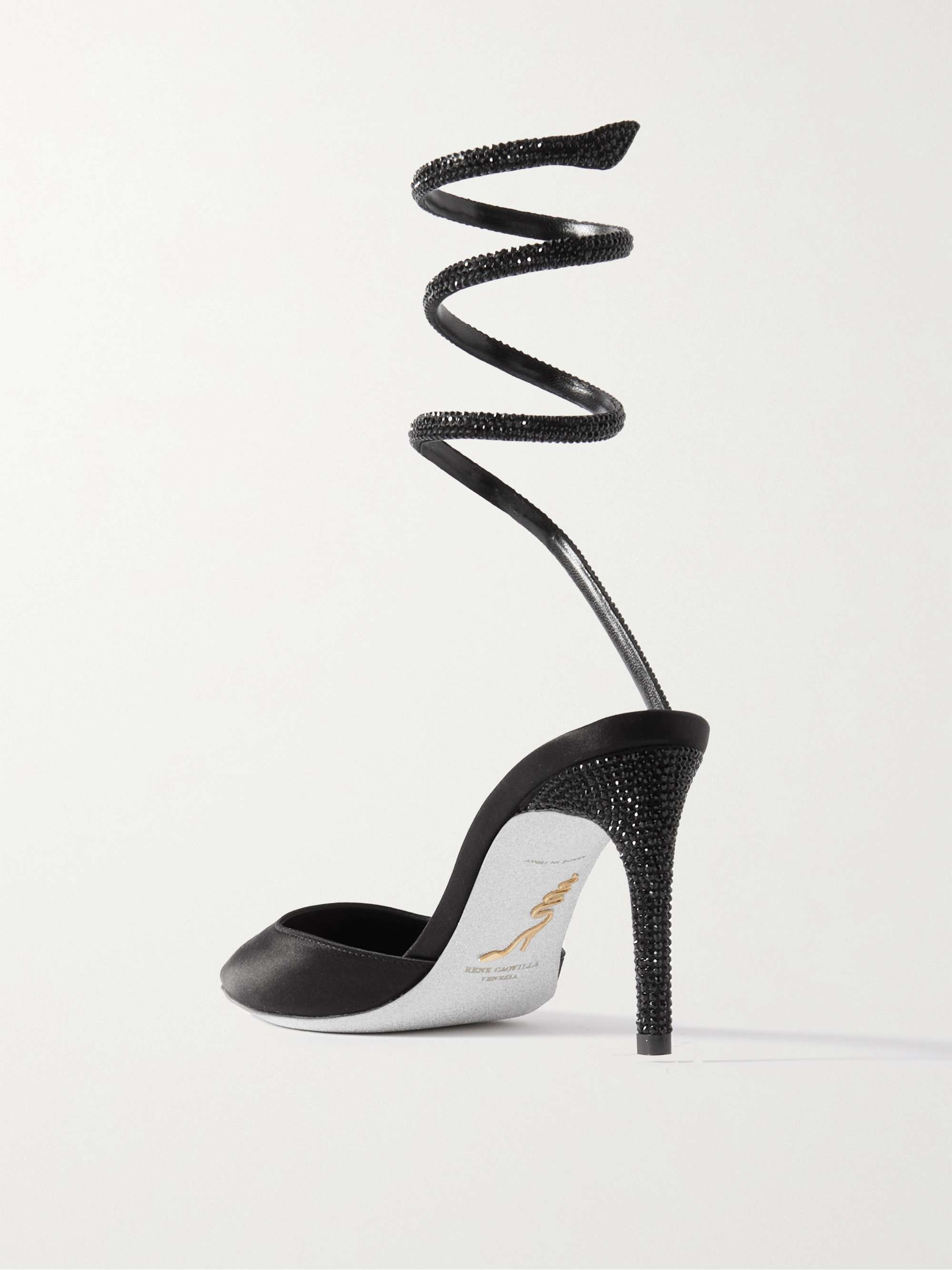 RENÉ CAOVILLA Crystal-embellished satin sandals