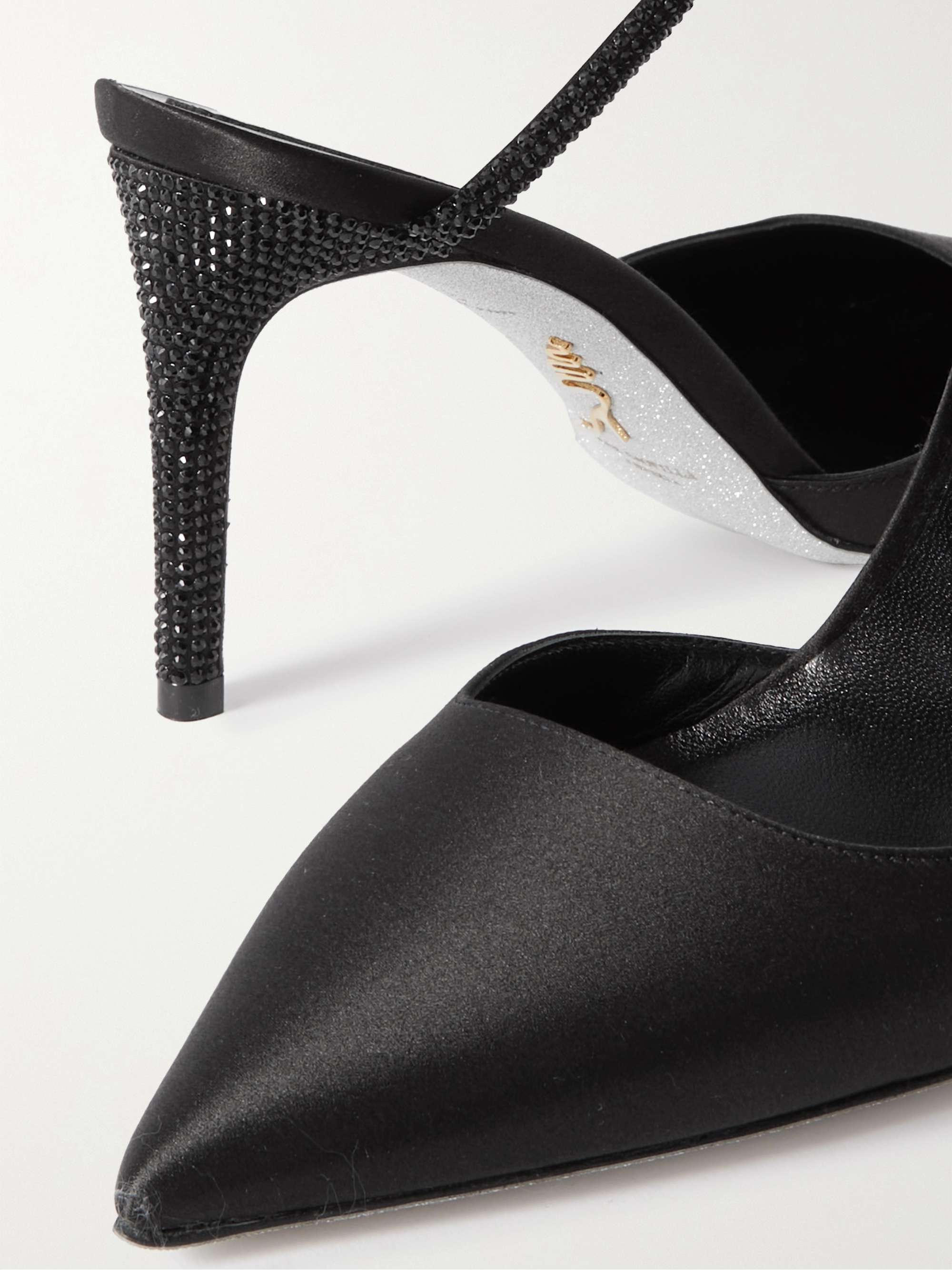 RENÉ CAOVILLA Crystal-embellished satin sandals