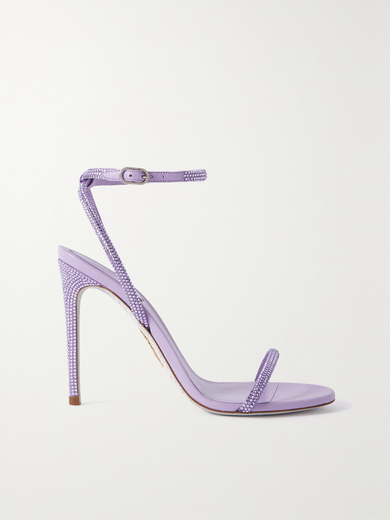 René Caovilla Ellabritta Crystal-embellished Satin Sandals - Purple