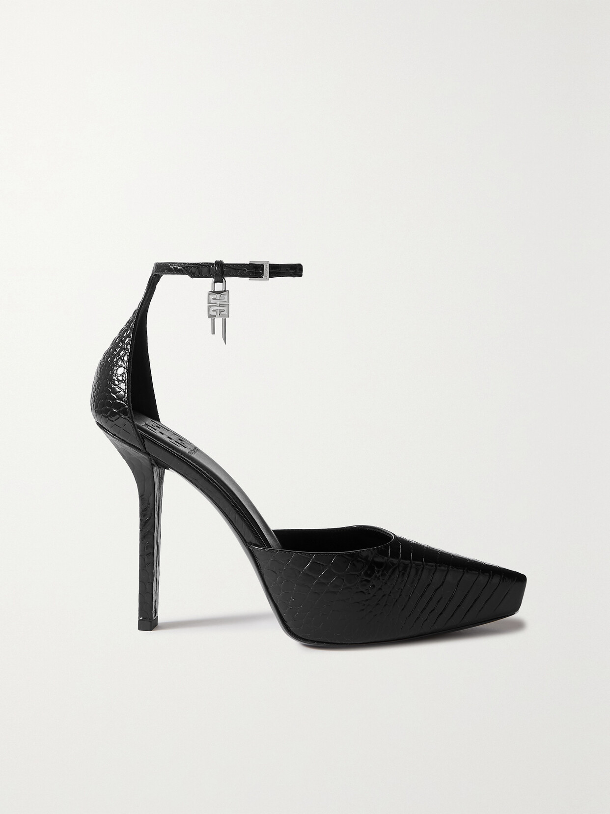 Givenchy - G-lock Croc-effect Leather Platform Pumps - Black
