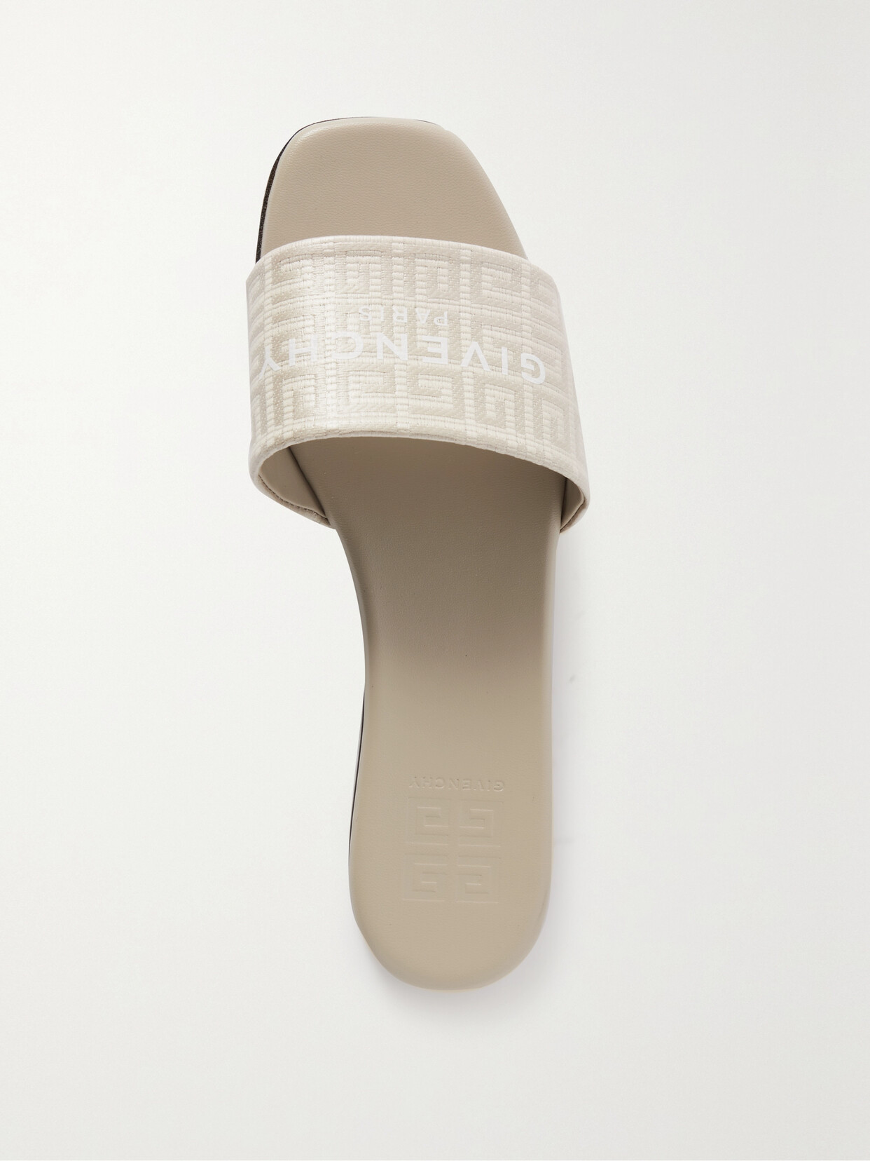 Givenchy - 4g Logo-print Coated Canvas-jacquard Slides - Neutrals