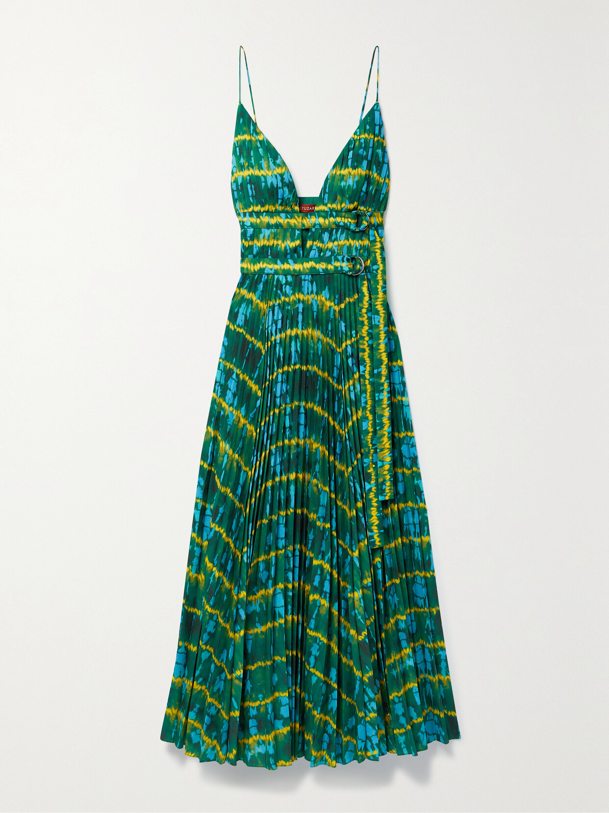 Altuzarra - Winda Pleated Tie-dyed Crepe De Chine Maxi Dress - Green