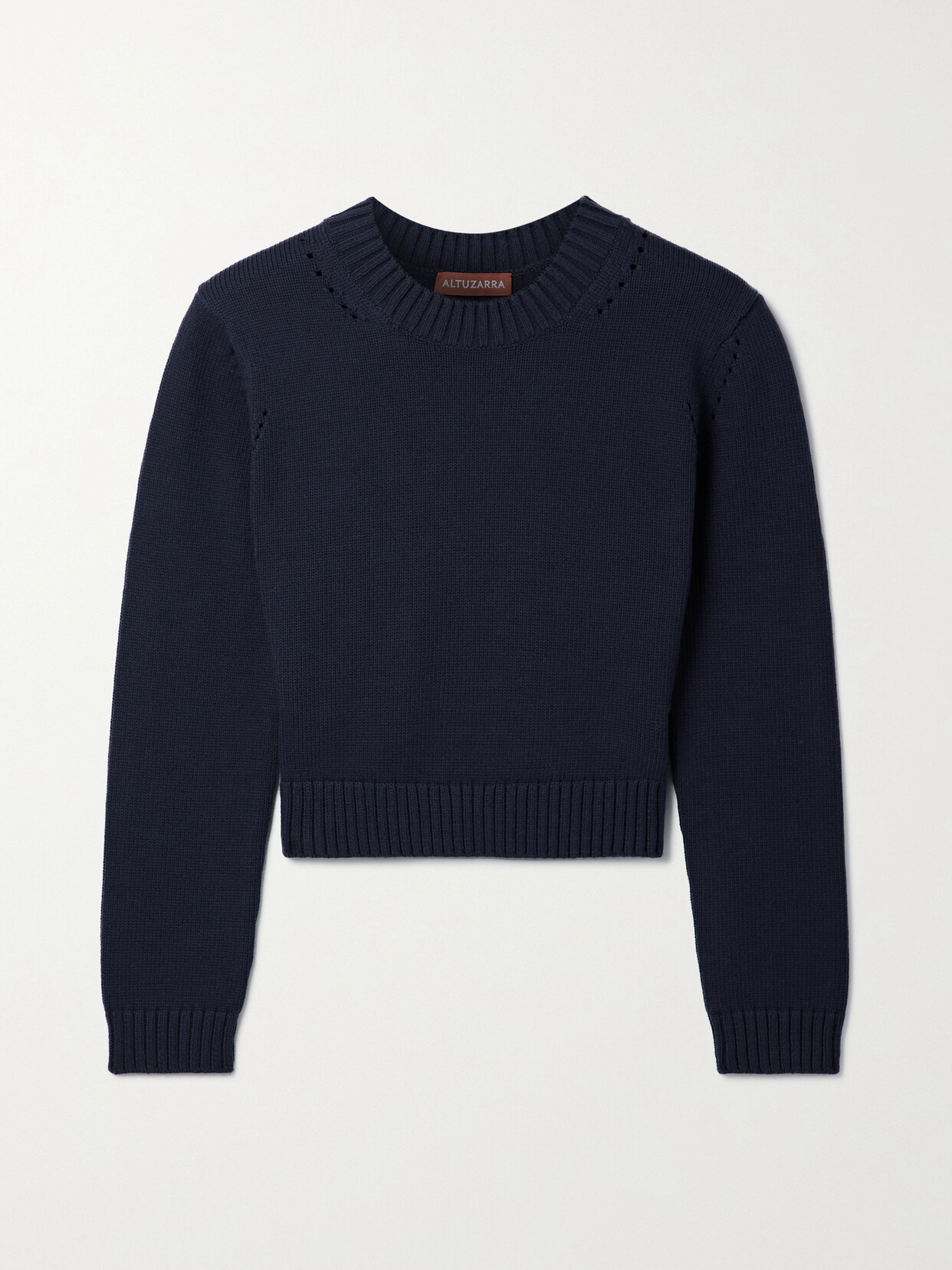 Altuzarra - Kimya Cropped Cotton-blend Sweater - Blue