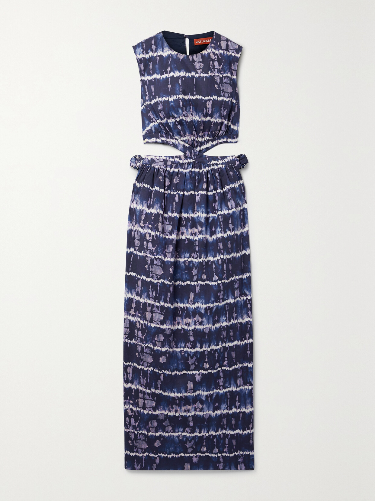 Altuzarra - Ashima Cutout Tie-dyed Cotton-blend Poplin Midi Dress - Blue