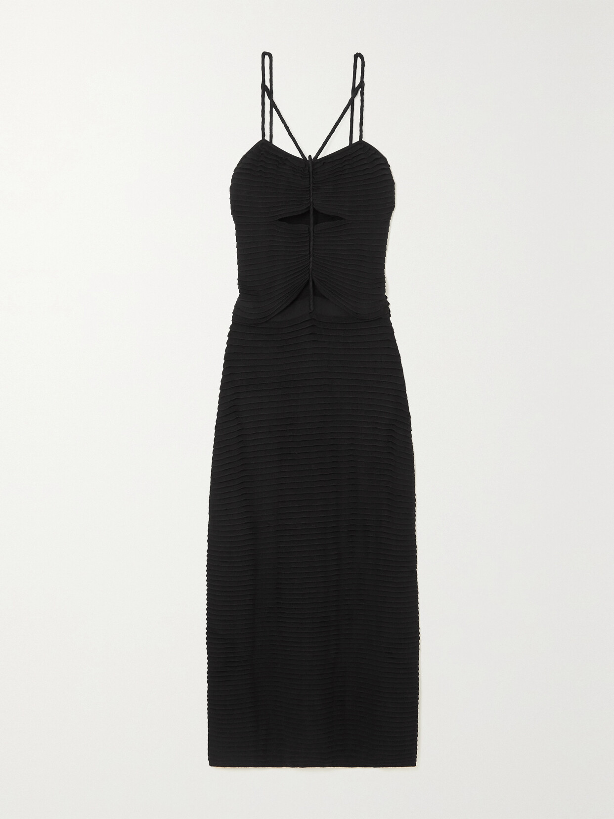 Altuzarra - Suberi Cutout Tiered Ribbed-knit Midi Dress - Black