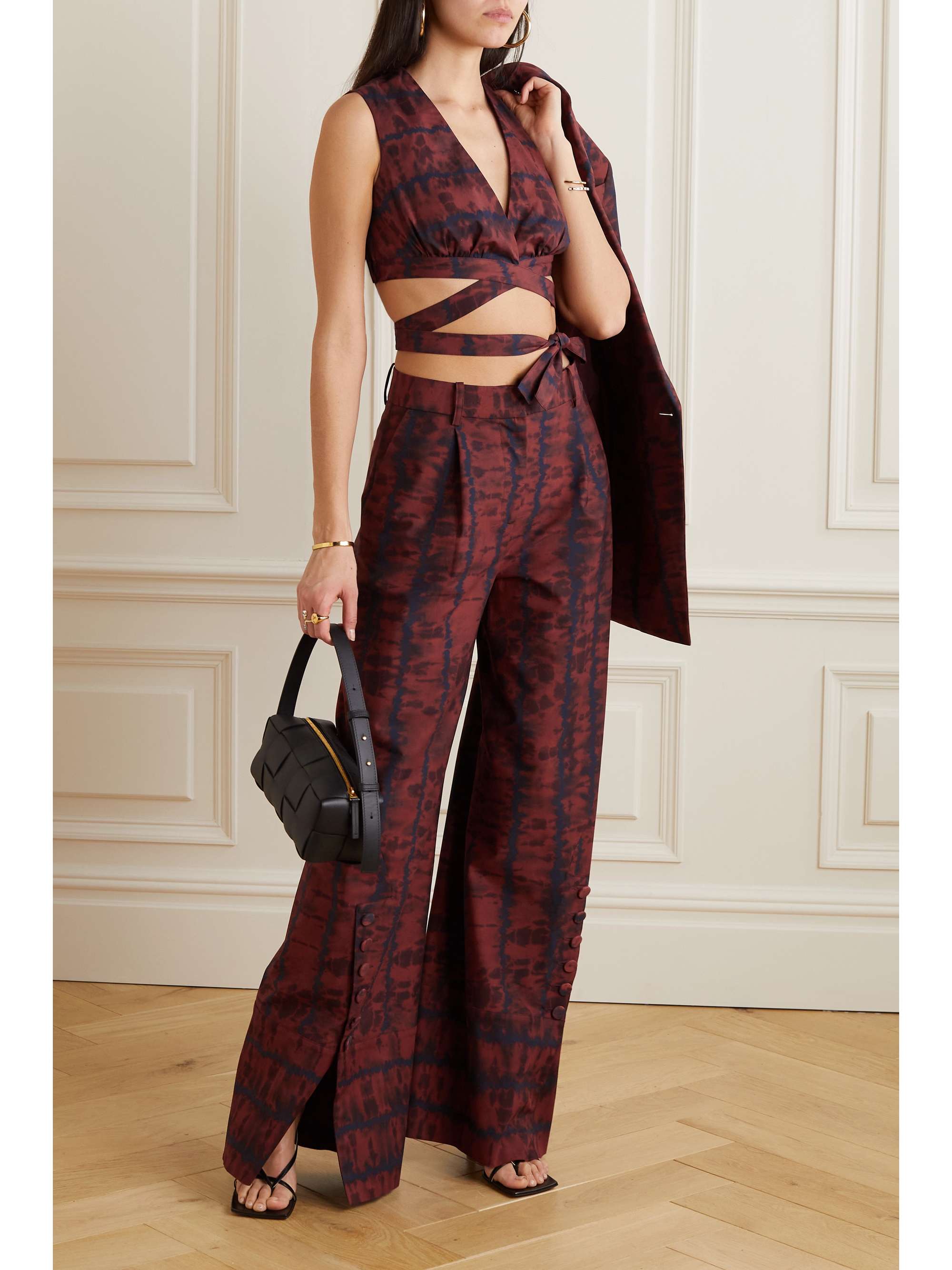ALTUZARRA Ayo cropped printed cotton-blend top | NET-A-PORTER