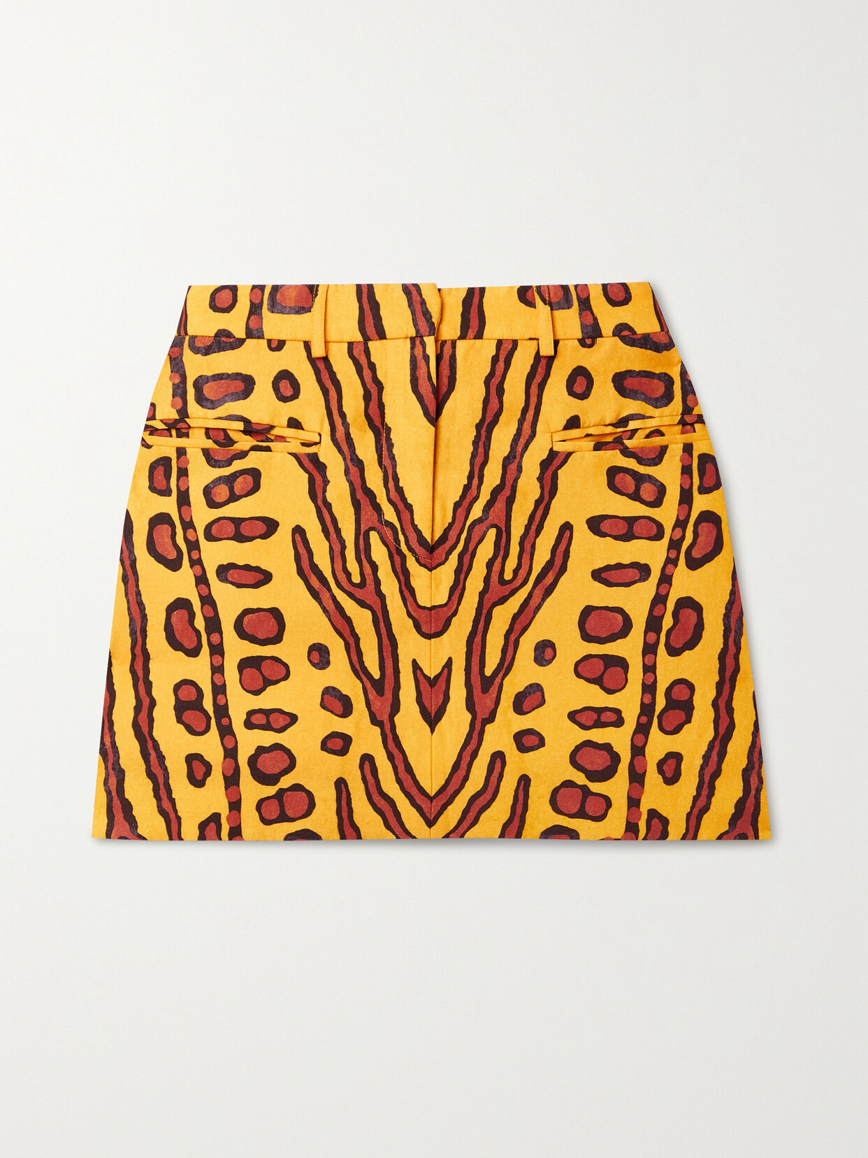 ALTUZARRA ZOLA PRINTED LYOCELL AND LINEN-BLEND MINI SKIRT