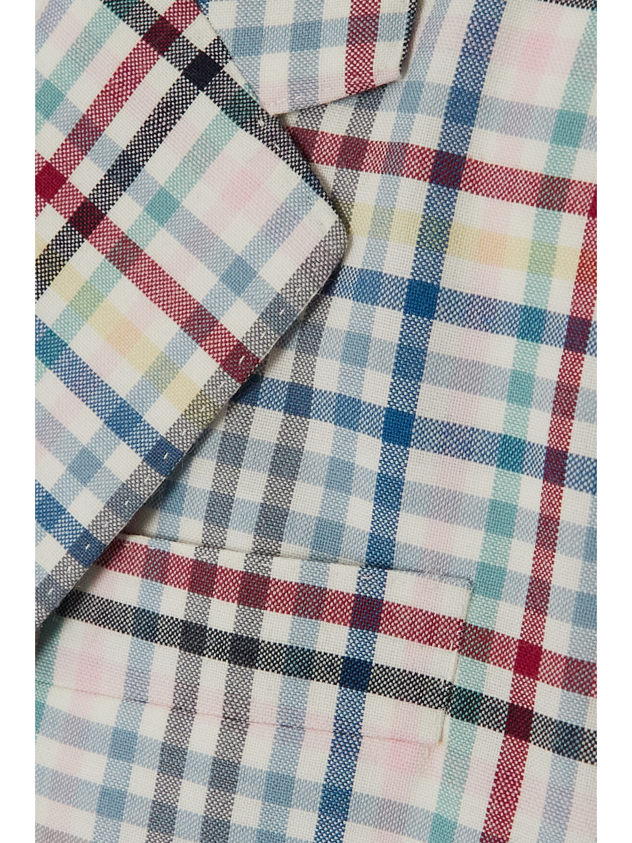 Thom Browne Cropped Checked Wool-canvas Blazer In White