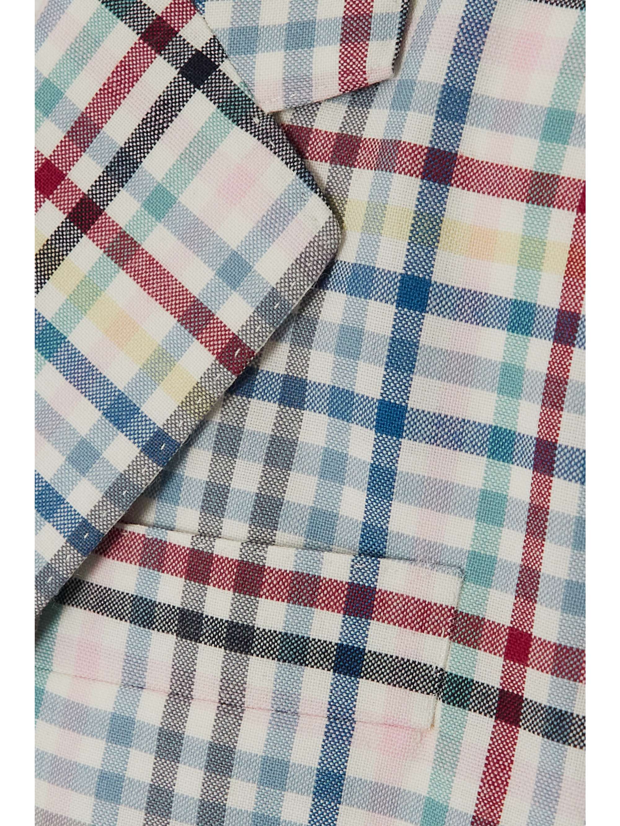 THOM BROWNE Cropped checked wool-canvas blazer
