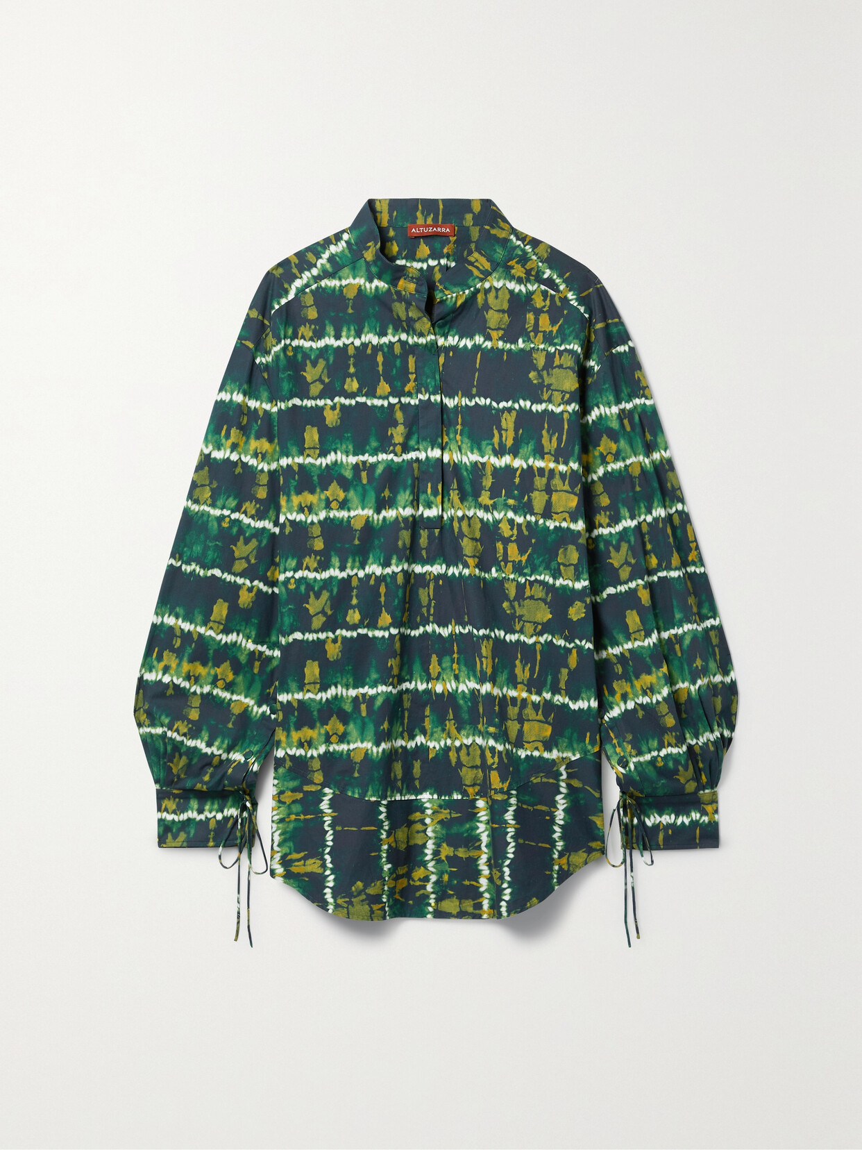 Altuzarra - Amara Oversized Tie-dyed Cotton-blend Poplin Shirt - Green