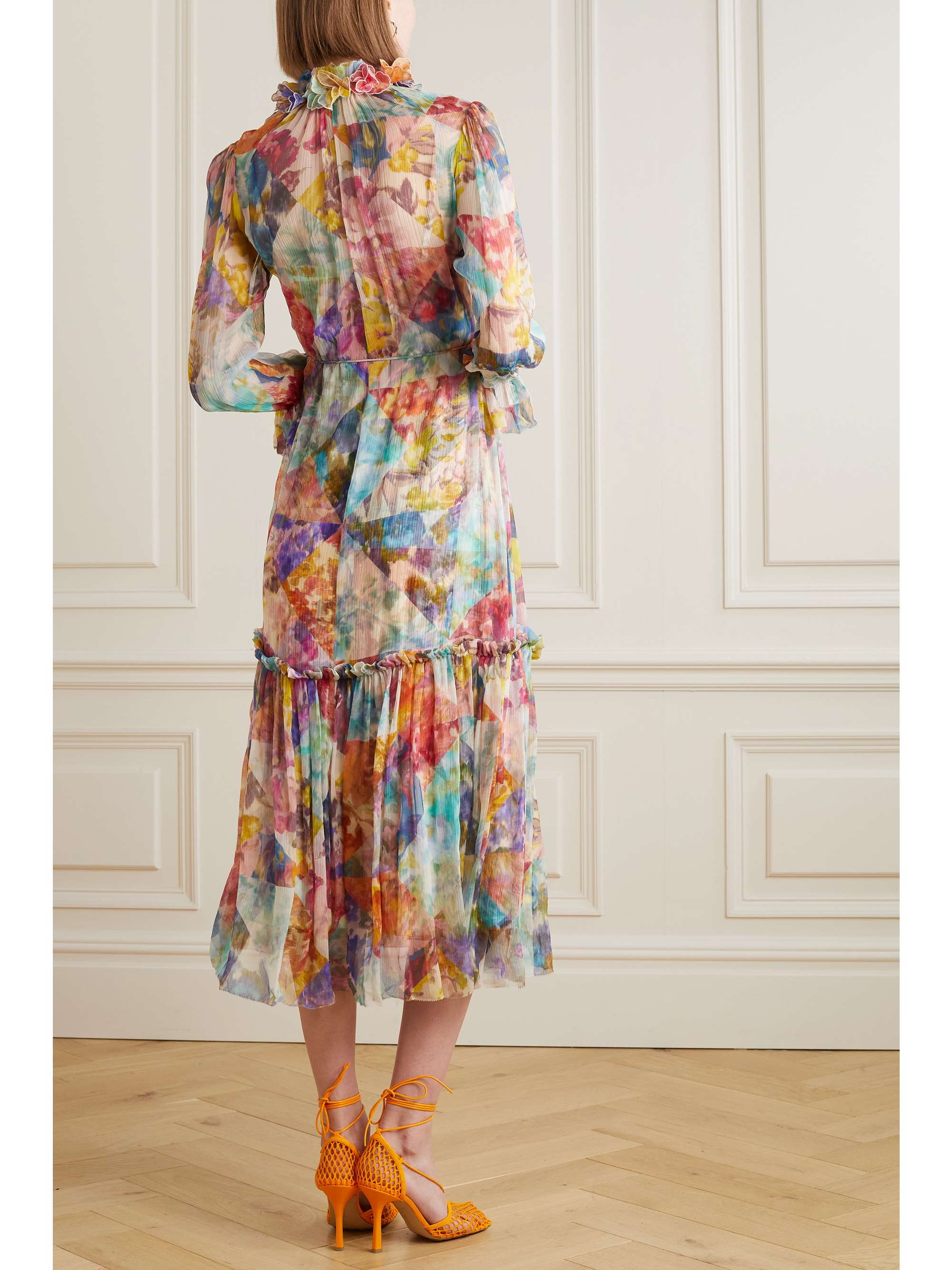 Cream High Tide printed silkcrepon midi dress ZIMMERMANN NETAPORTER