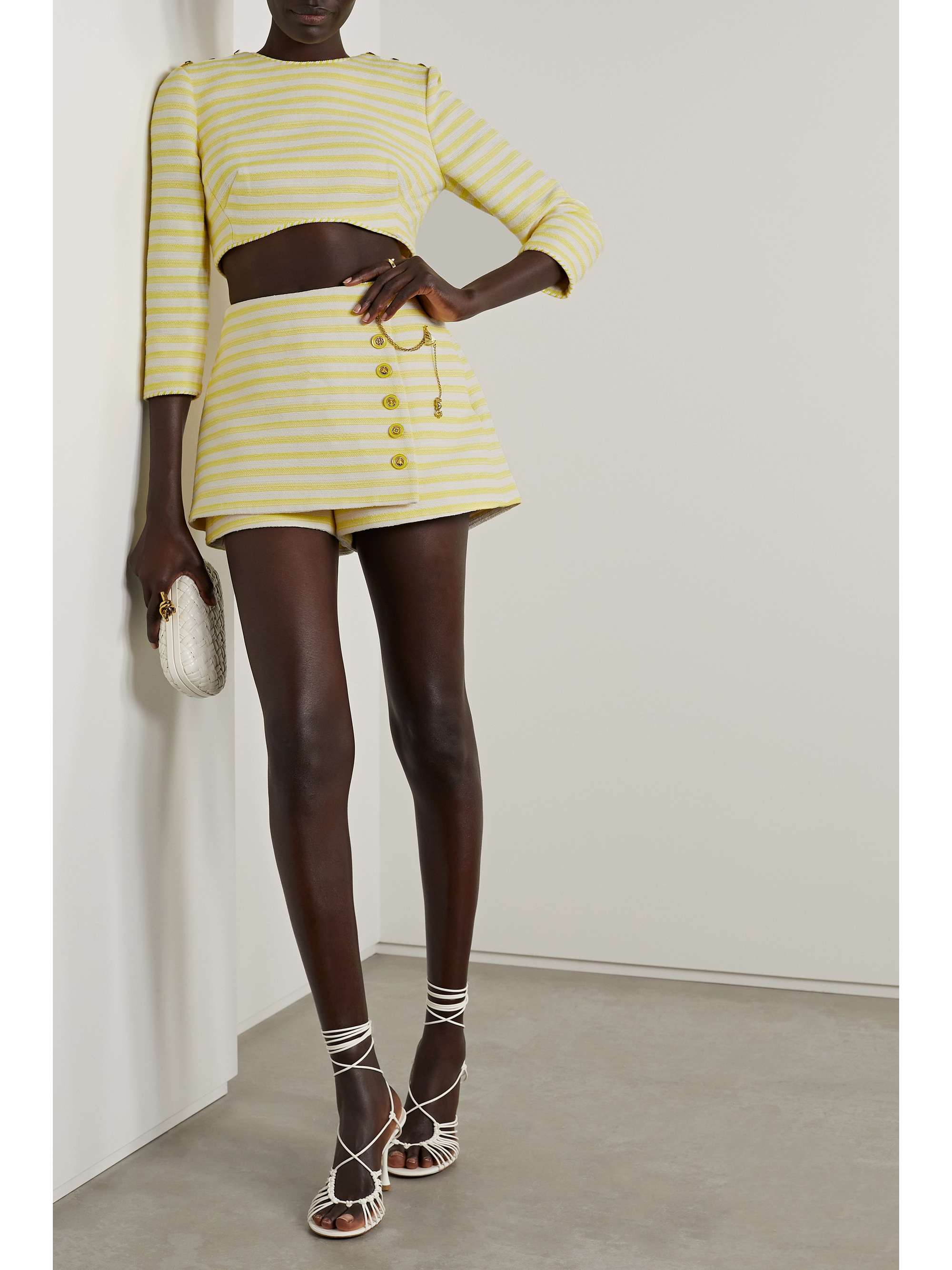 ZIMMERMANN High Tide wrap effect embellished striped cotton blend