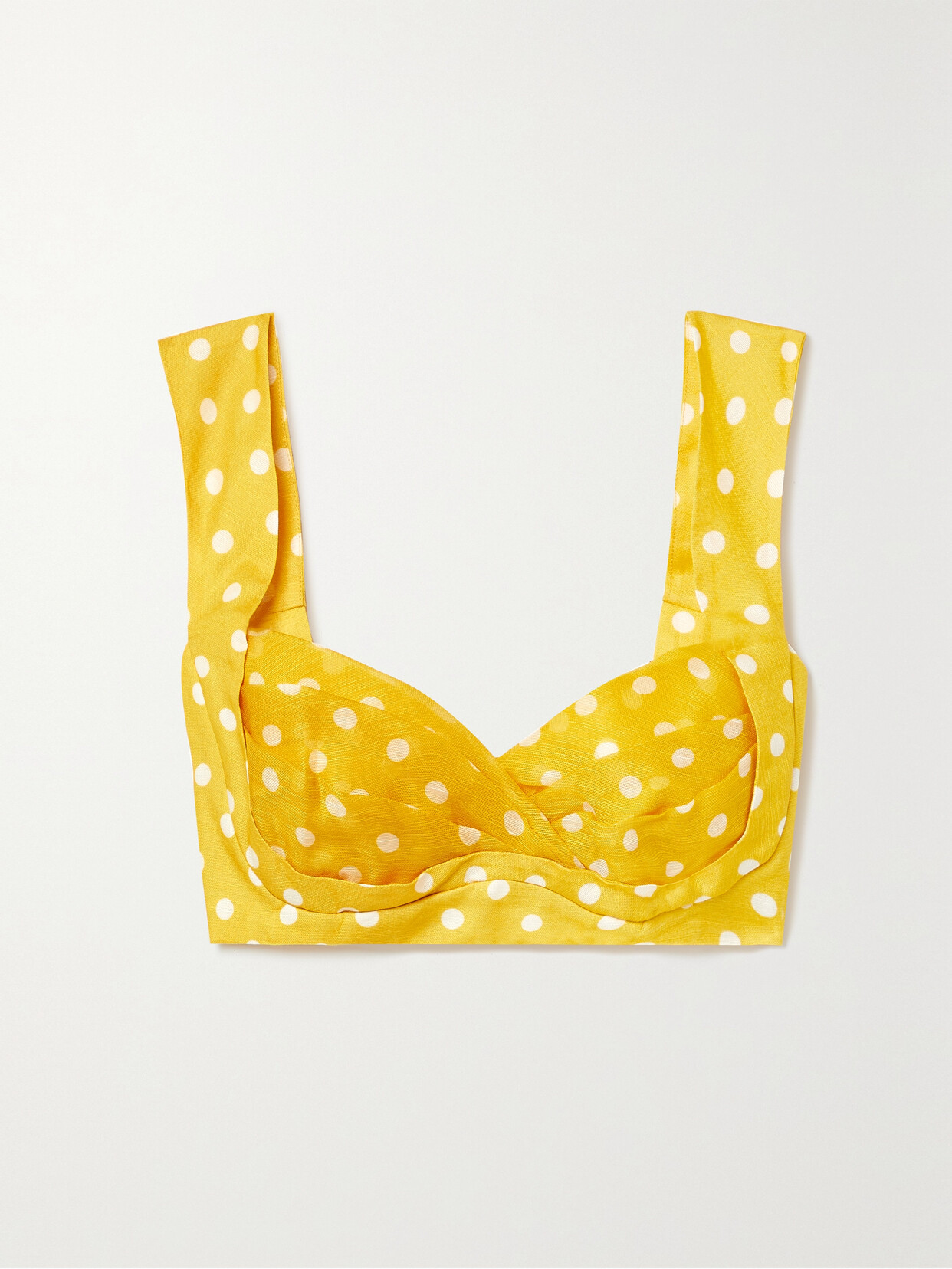 Zimmermann High Tide Polka-dot Voile Bralette - Yellow