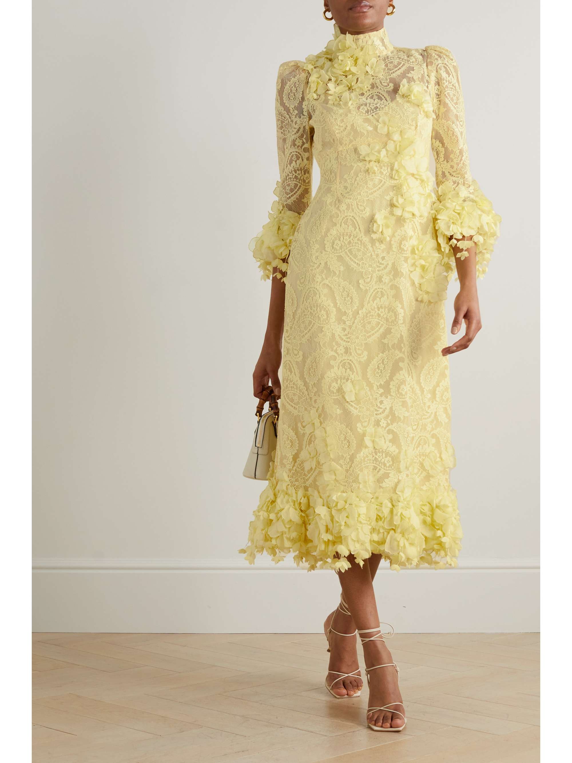 ZIMMERMANN High Tide appliquéd cotton-blend lace midi dress
