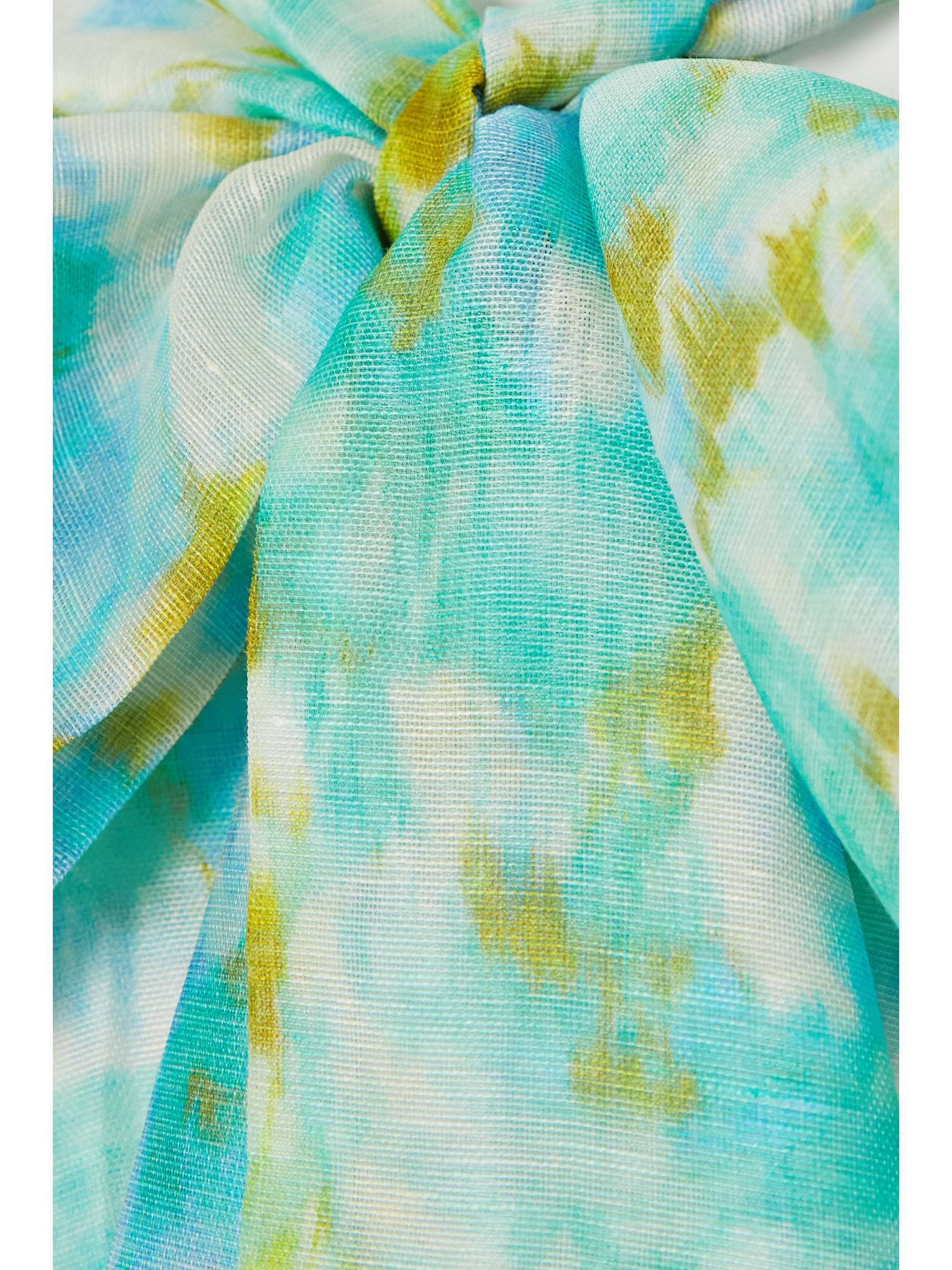 ZIMMERMANN High Tide cropped twist-front floral-print linen and silk-blend top