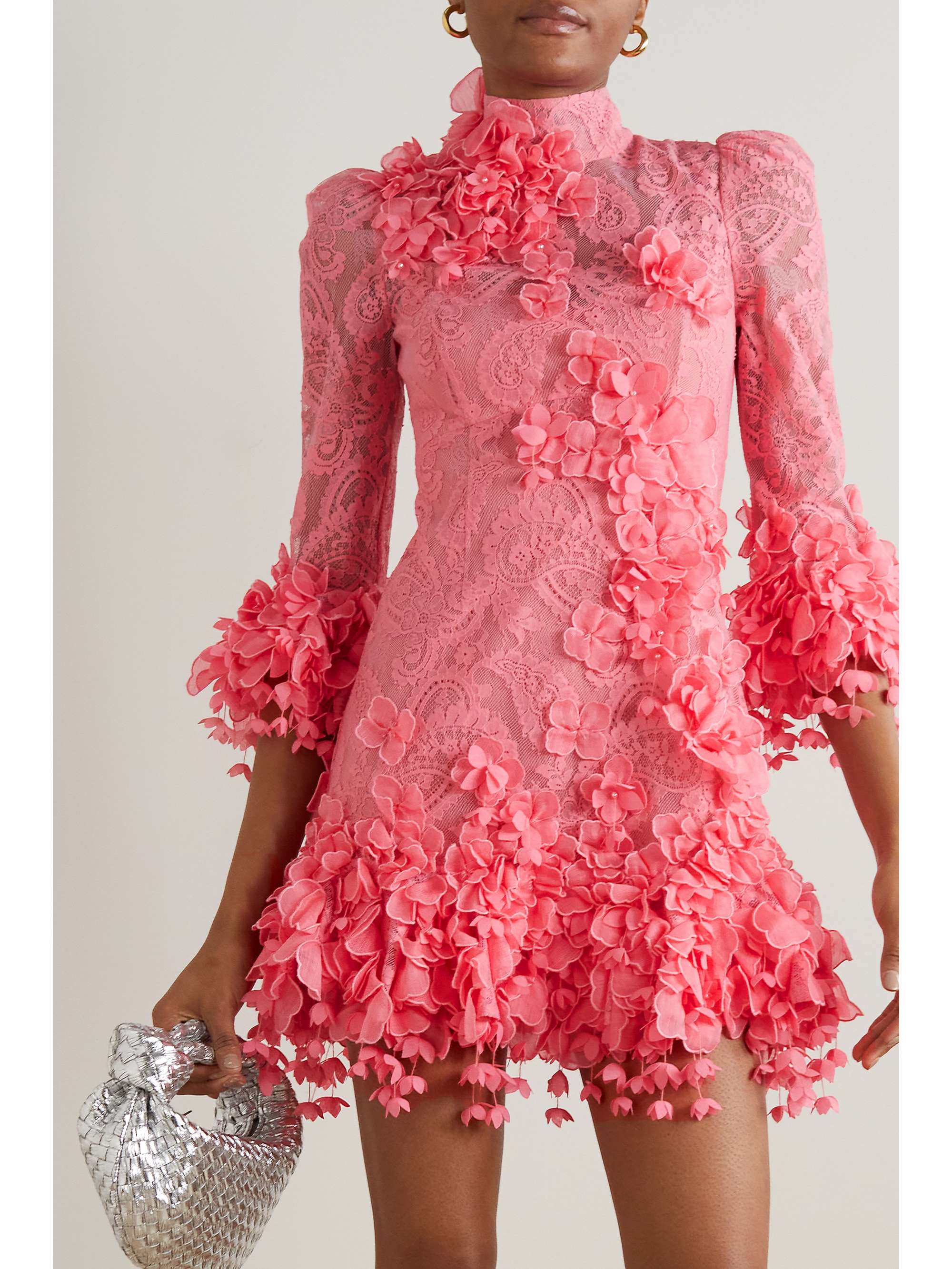 ZIMMERMANN High Tide appliquéd cottonblend lace mini dress NETAPORTER