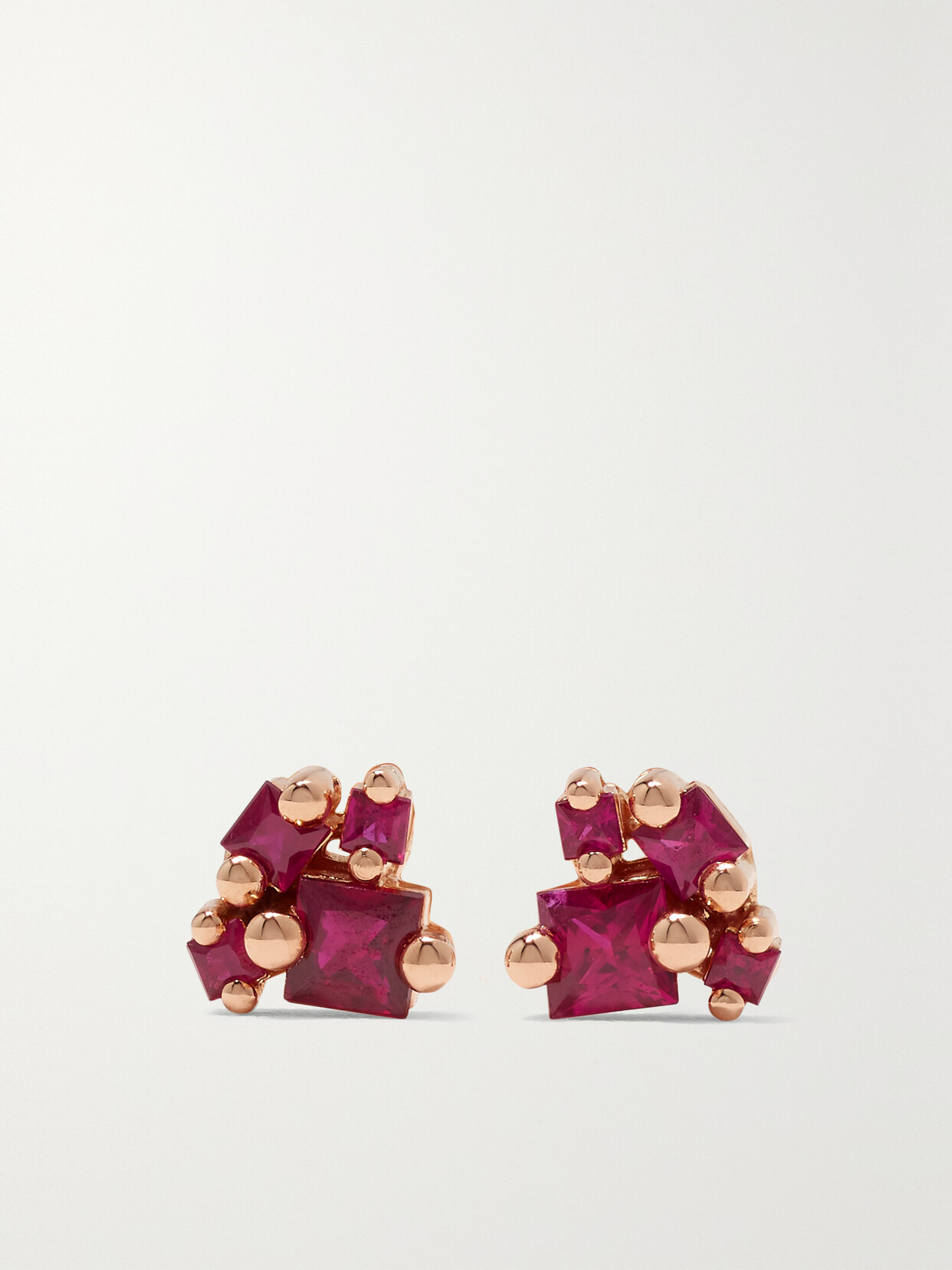 Suzanne Kalan 18-karat Rose Gold Ruby Earrings