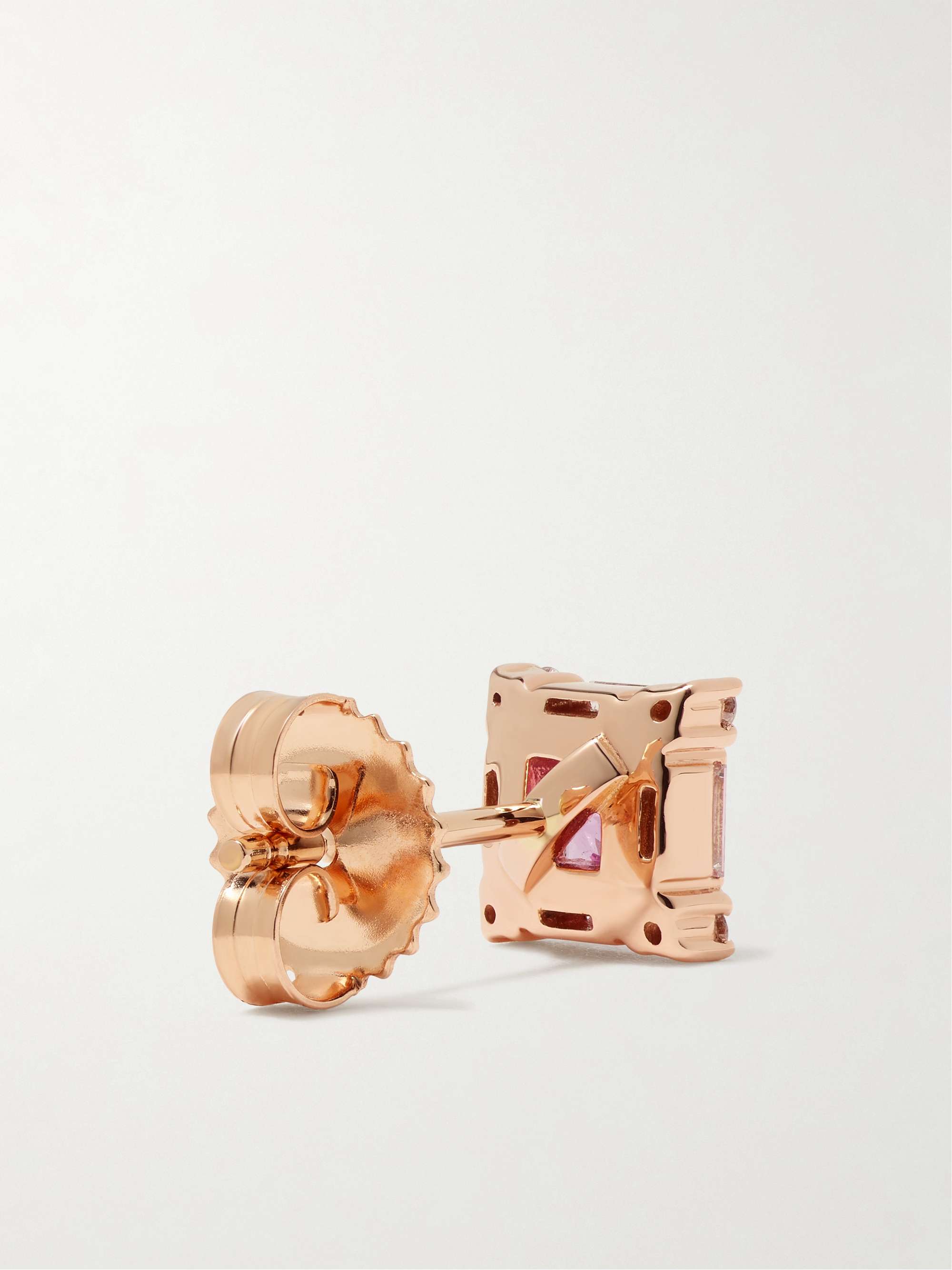 SUZANNE KALAN 18-karat rose gold, sapphire and diamond earrings