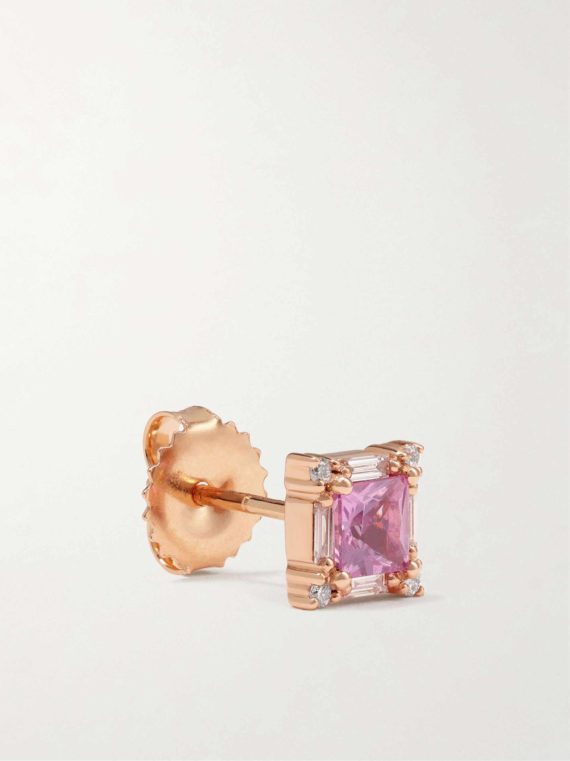 SUZANNE KALAN 18-karat rose gold, sapphire and diamond earrings