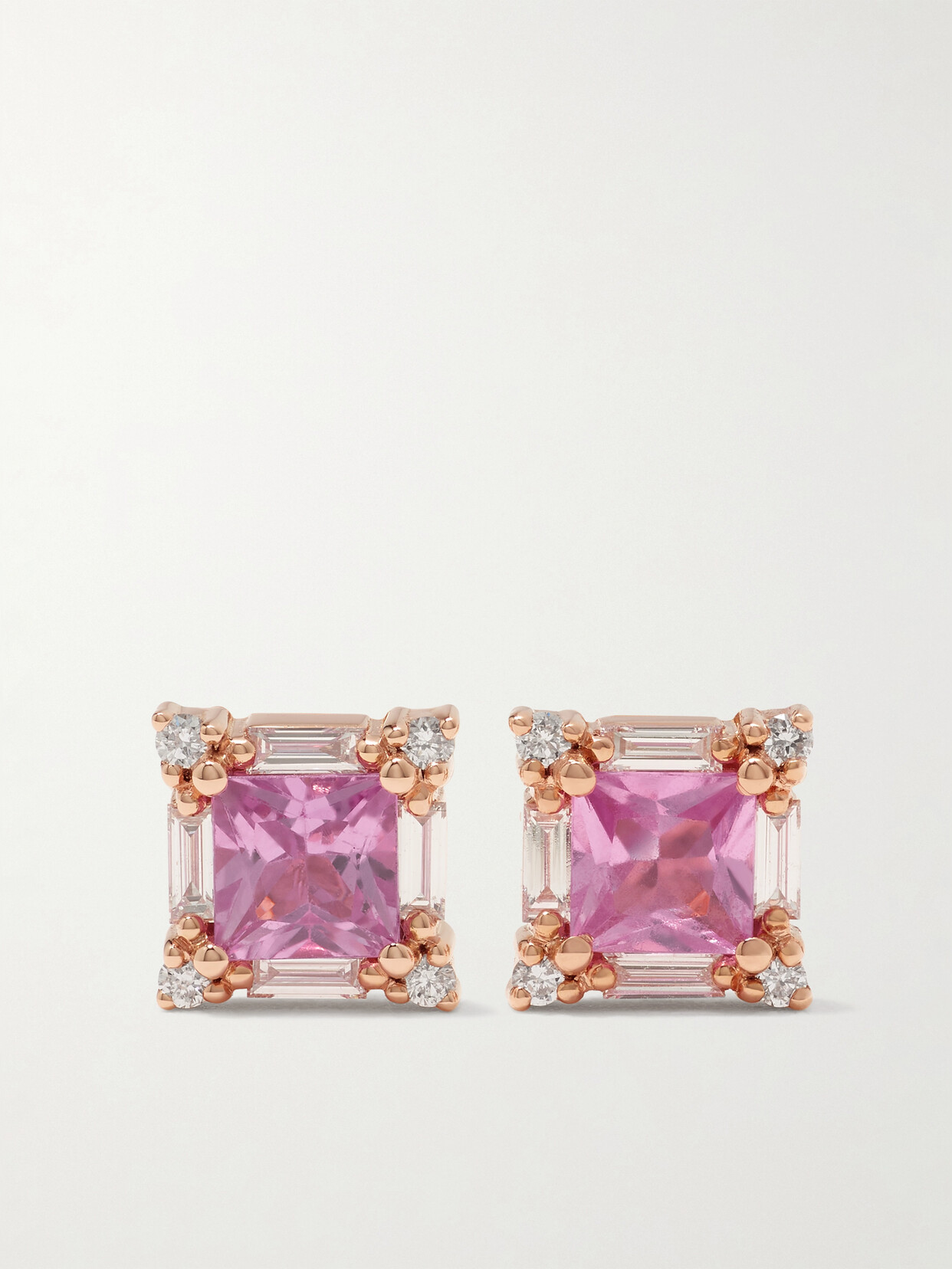 Suzanne Kalan 18-karat Rose Gold, Sapphire And Diamond Earrings