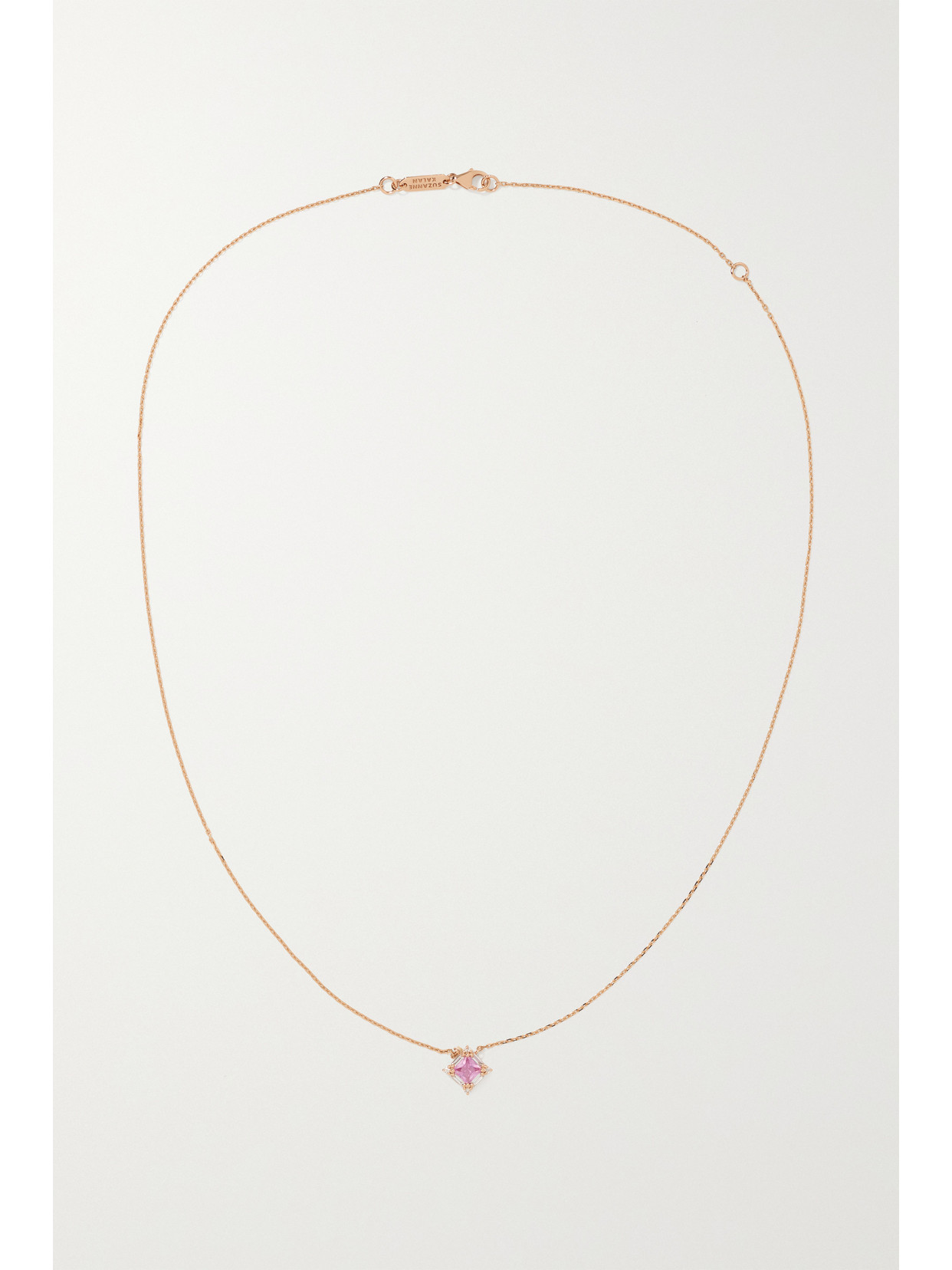 Shop Suzanne Kalan 18-karat Rose Gold, Sapphire And Diamond Necklace