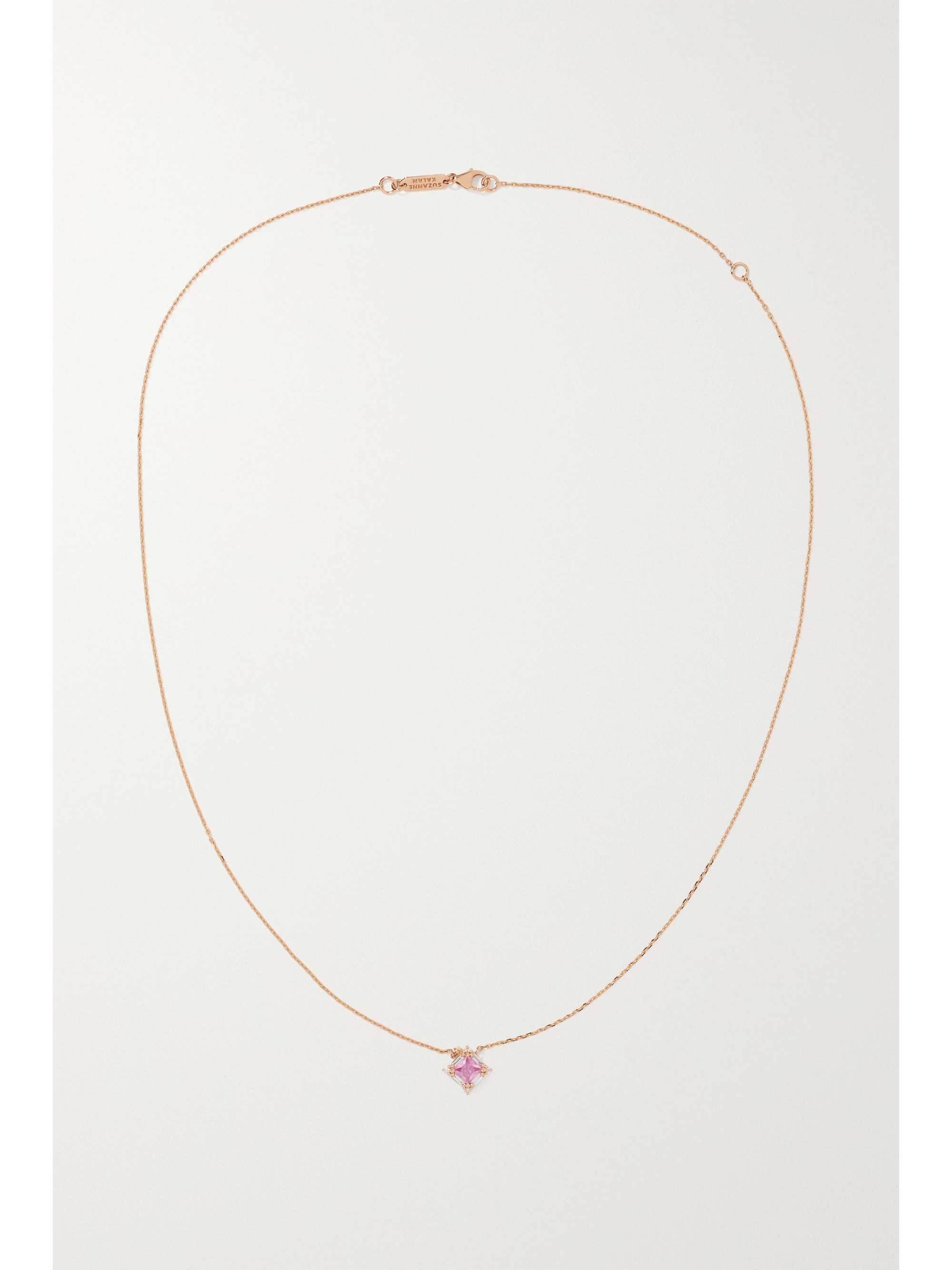 SUZANNE KALAN 18-karat rose gold, sapphire and diamond necklace