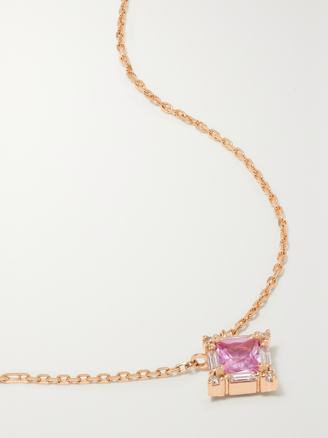 Suzanne Kalan 18-karat Rose Gold, Sapphire And Diamond Necklace