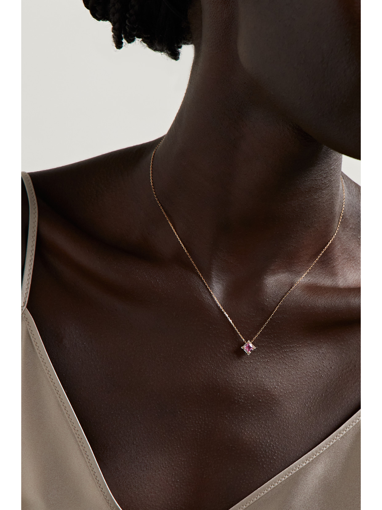 Shop Suzanne Kalan 18-karat Rose Gold, Sapphire And Diamond Necklace