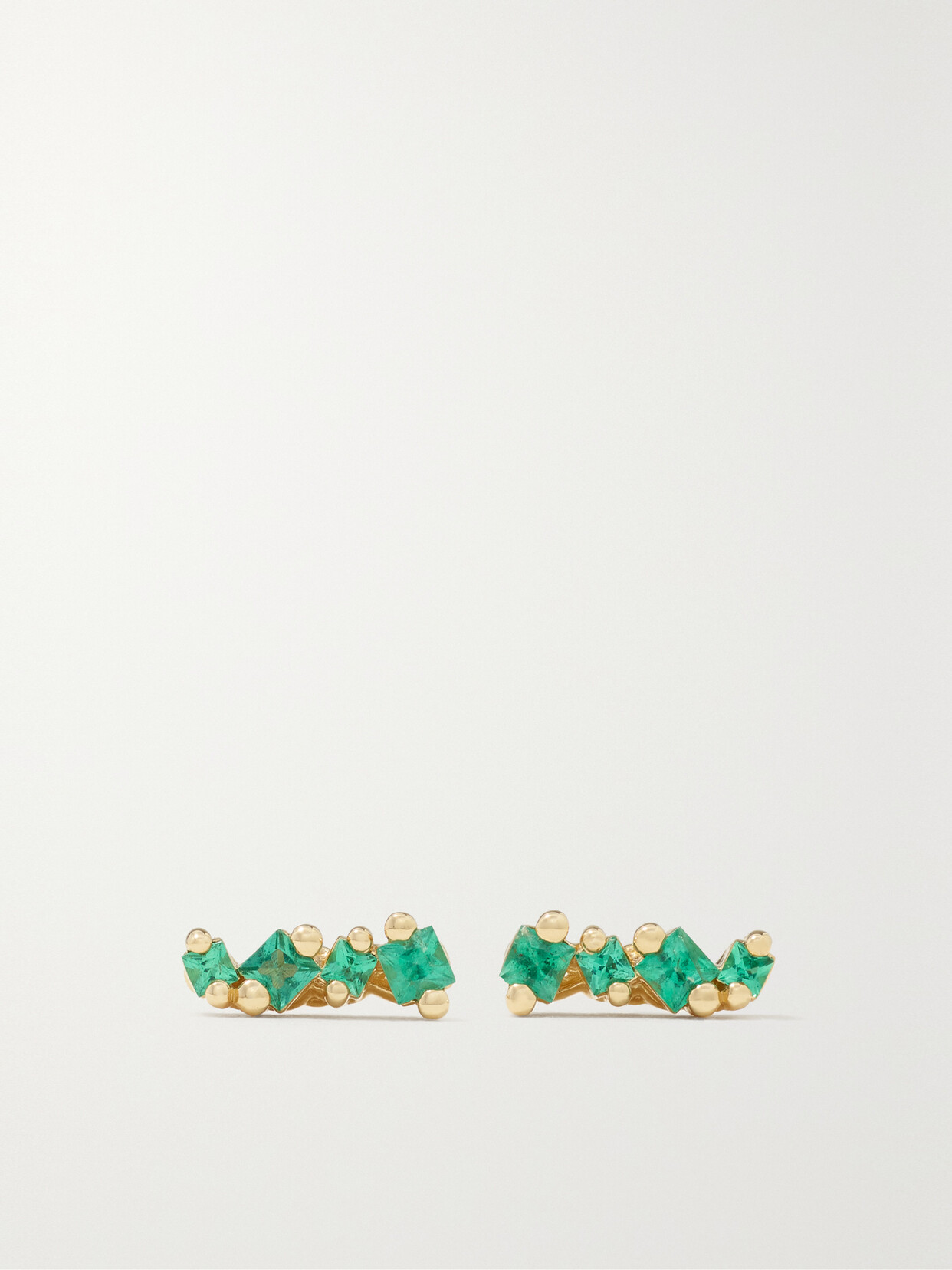 Suzanne Kalan 18-karat Gold Emerald Earrings