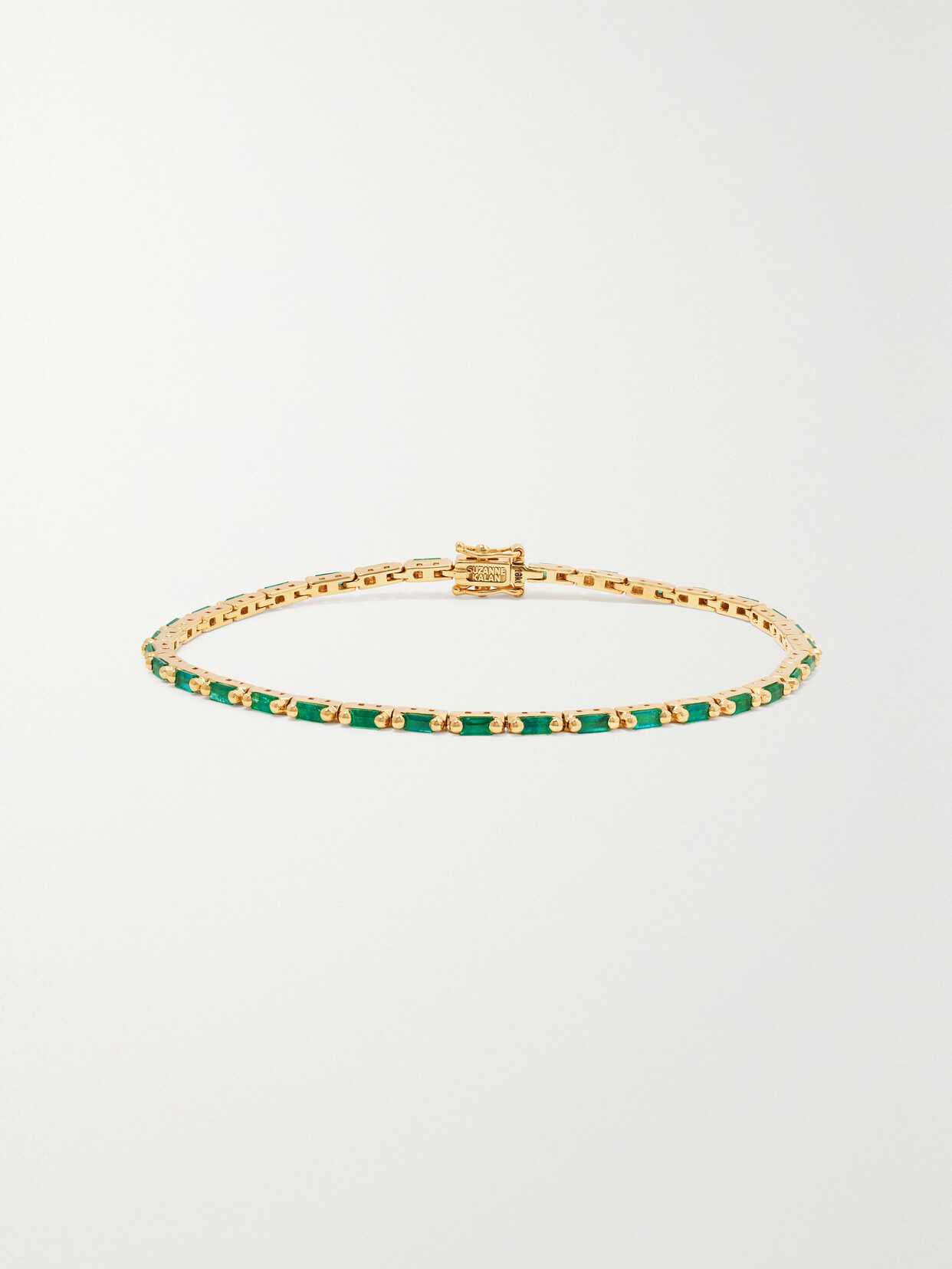 Suzanne Kalan 18-karat Gold Emerald Tennis Bracelet
