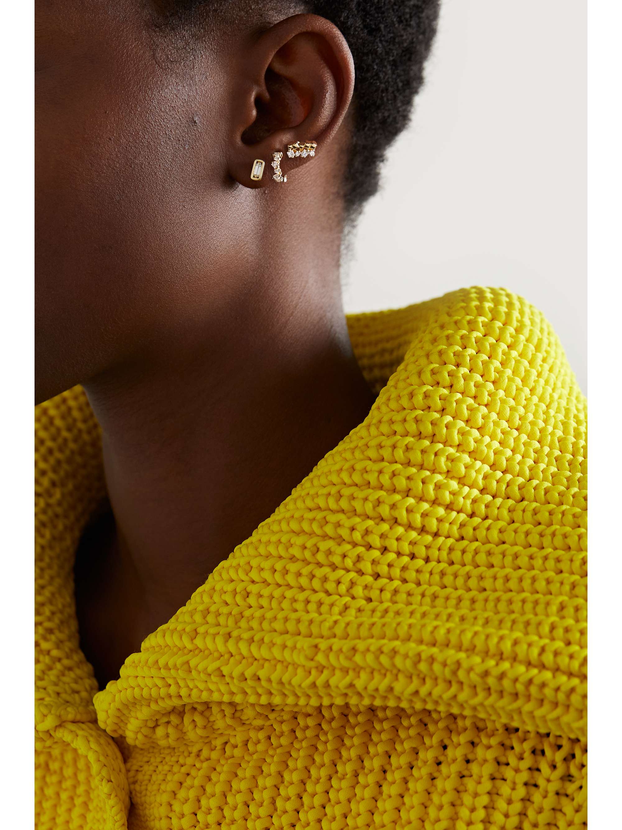 SUZANNE KALAN 18-karat gold diamond earrings