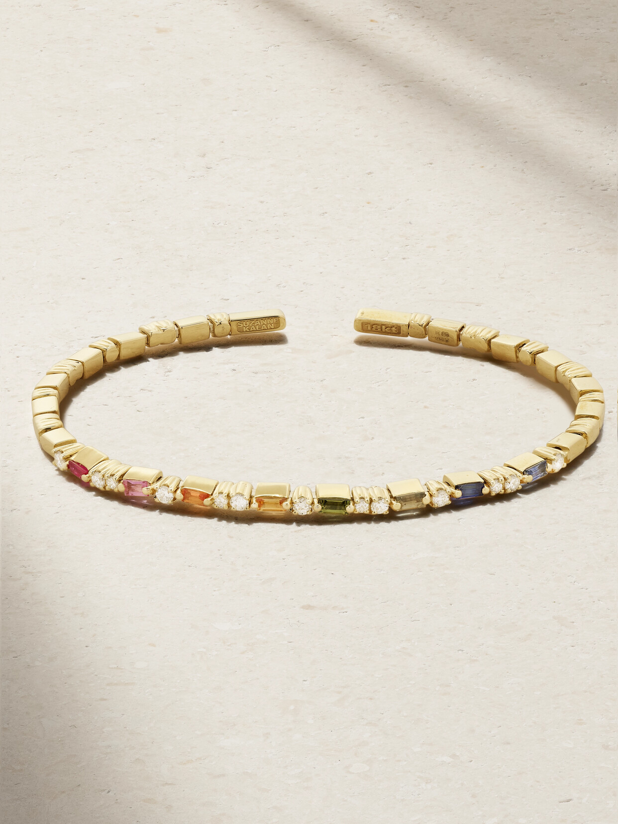Suzanne Kalan 18-karat Gold, Sapphire And Diamond Bangle