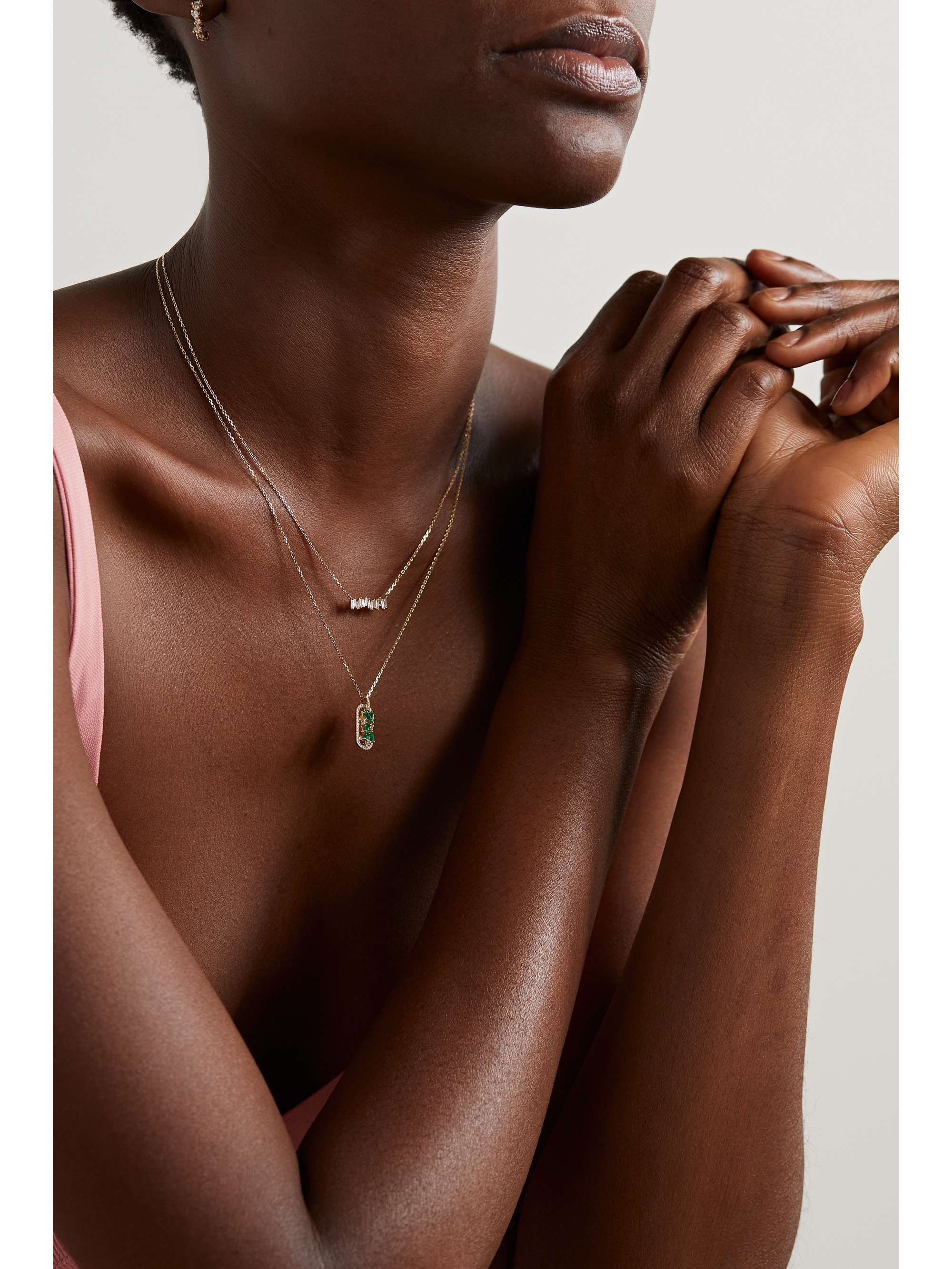 SUZANNE KALAN 18-karat gold diamond necklace