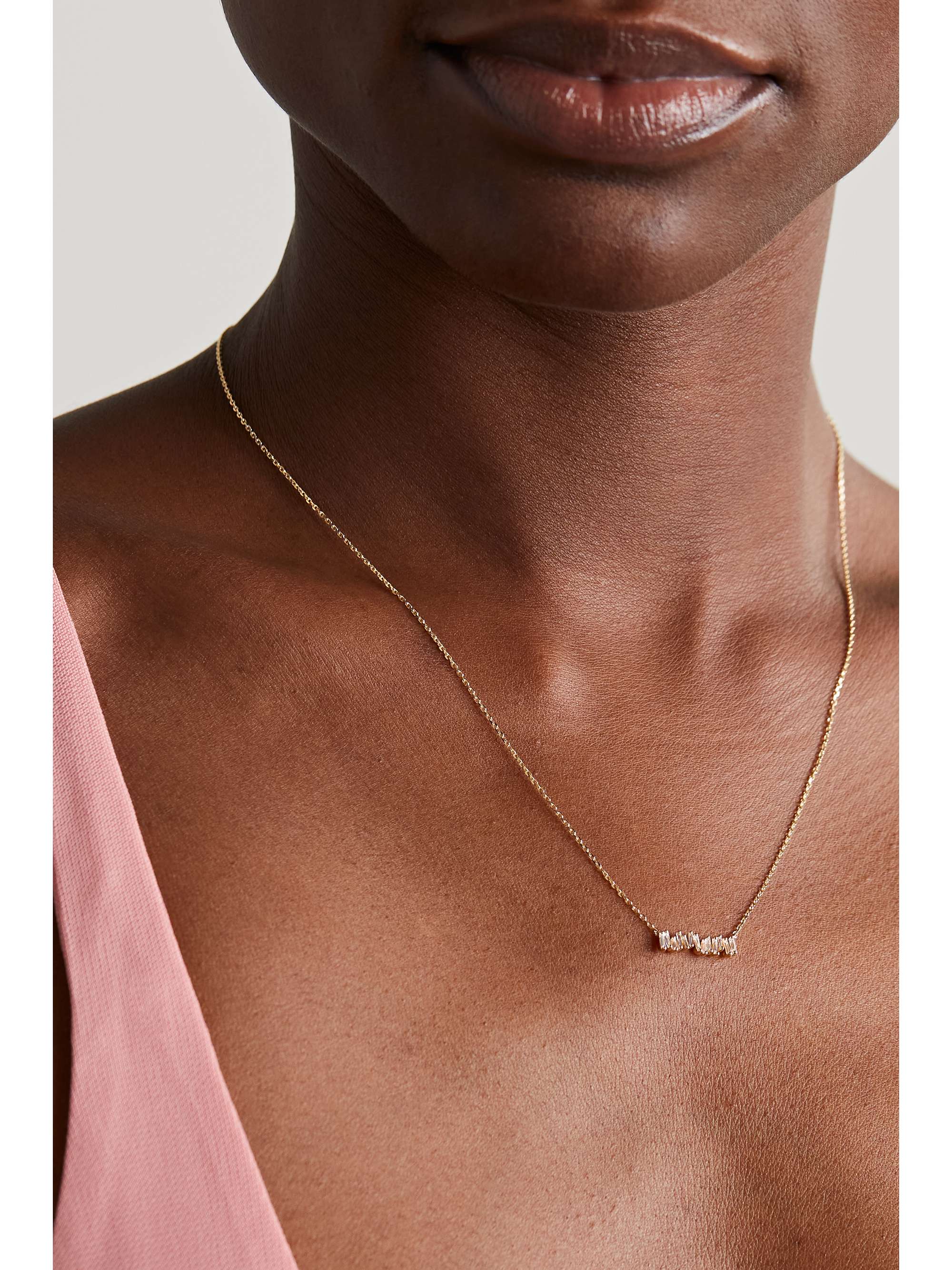 SUZANNE KALAN 18-karat gold diamond necklace