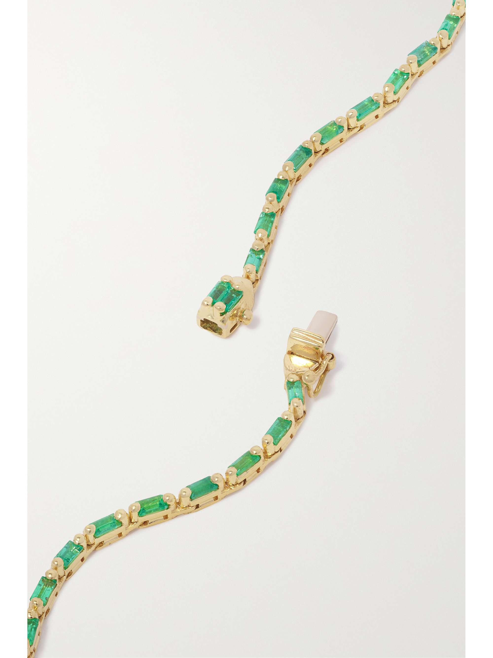 SUZANNE KALAN 18-karat gold emerald tennis necklace