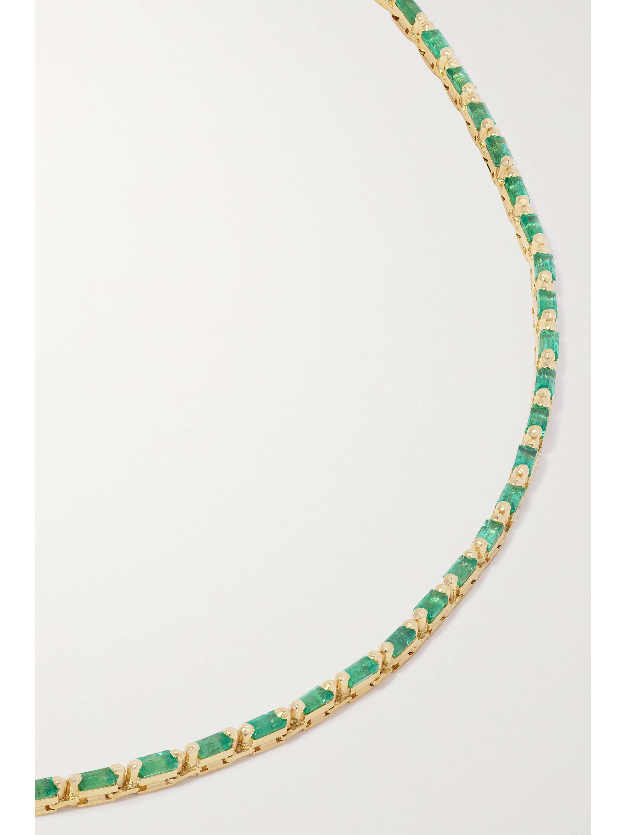 SUZANNE KALAN 18-karat gold emerald tennis necklace