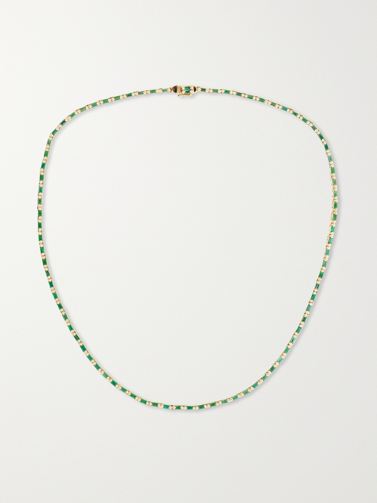 Suzanne Kalan - 18-karat Gold Emerald Tennis Necklace - one size