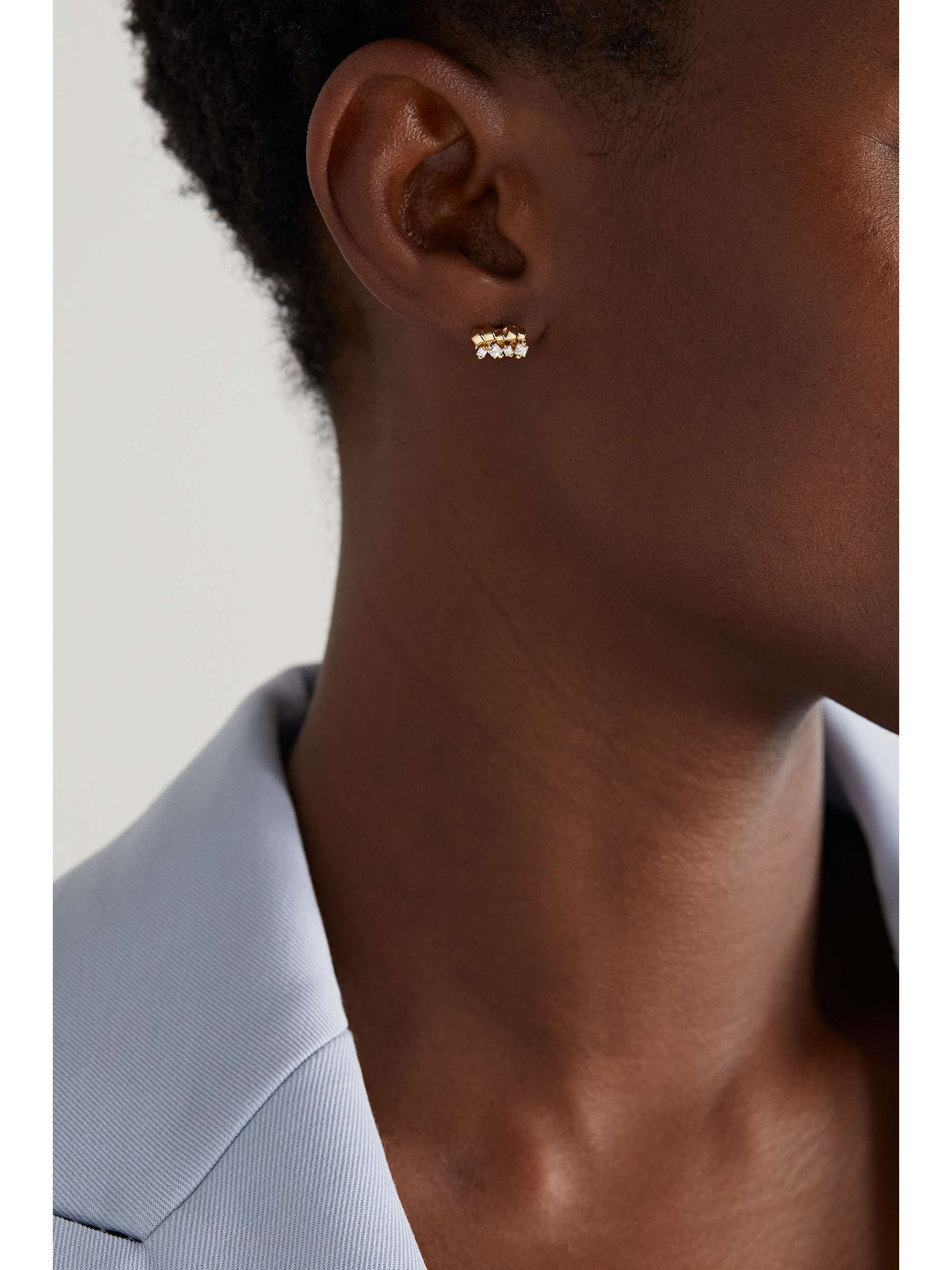 SUZANNE KALAN 18-karat gold diamond earrings
