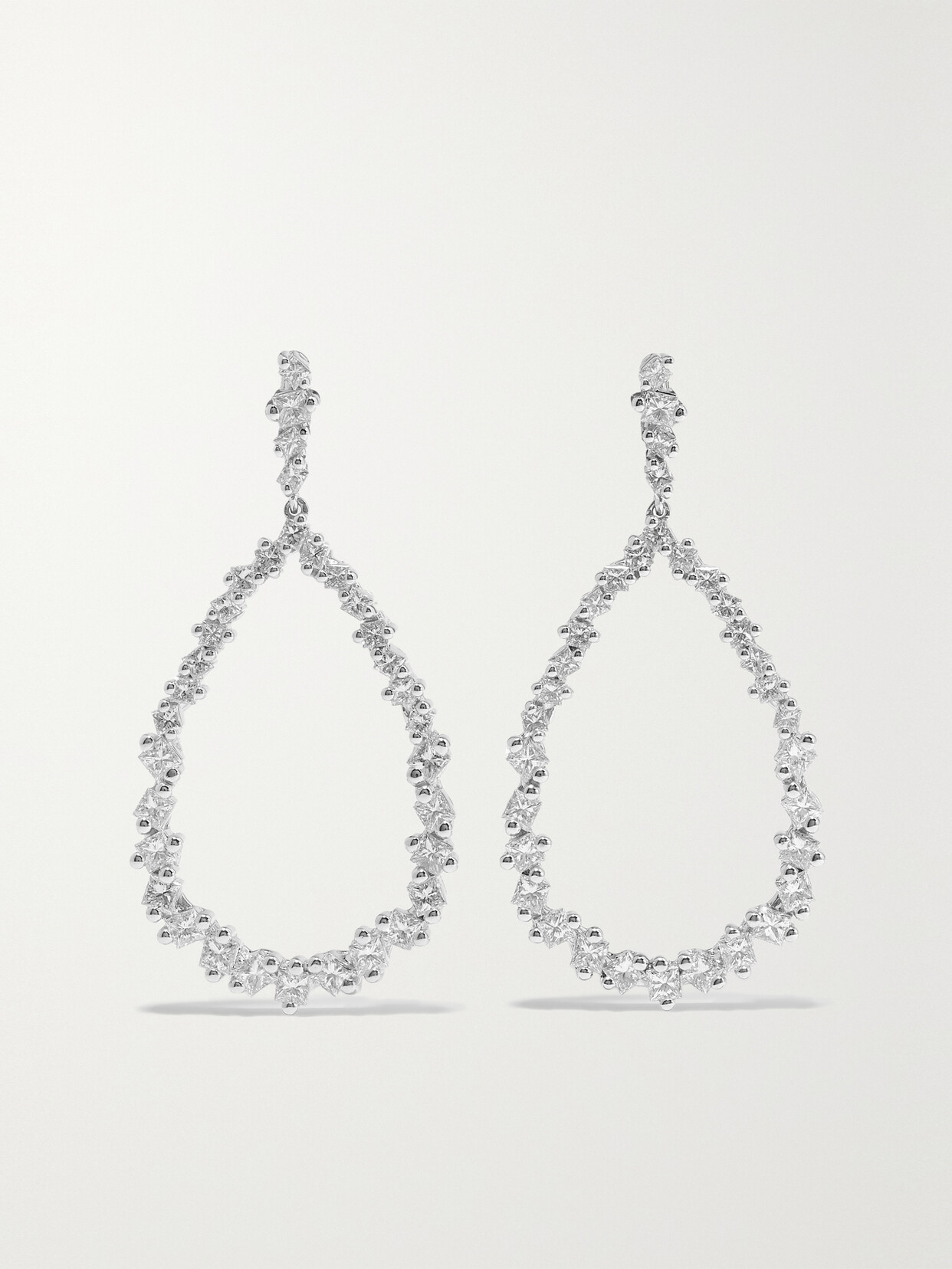 Suzanne Kalan 18-karat White Gold Diamond Earrings