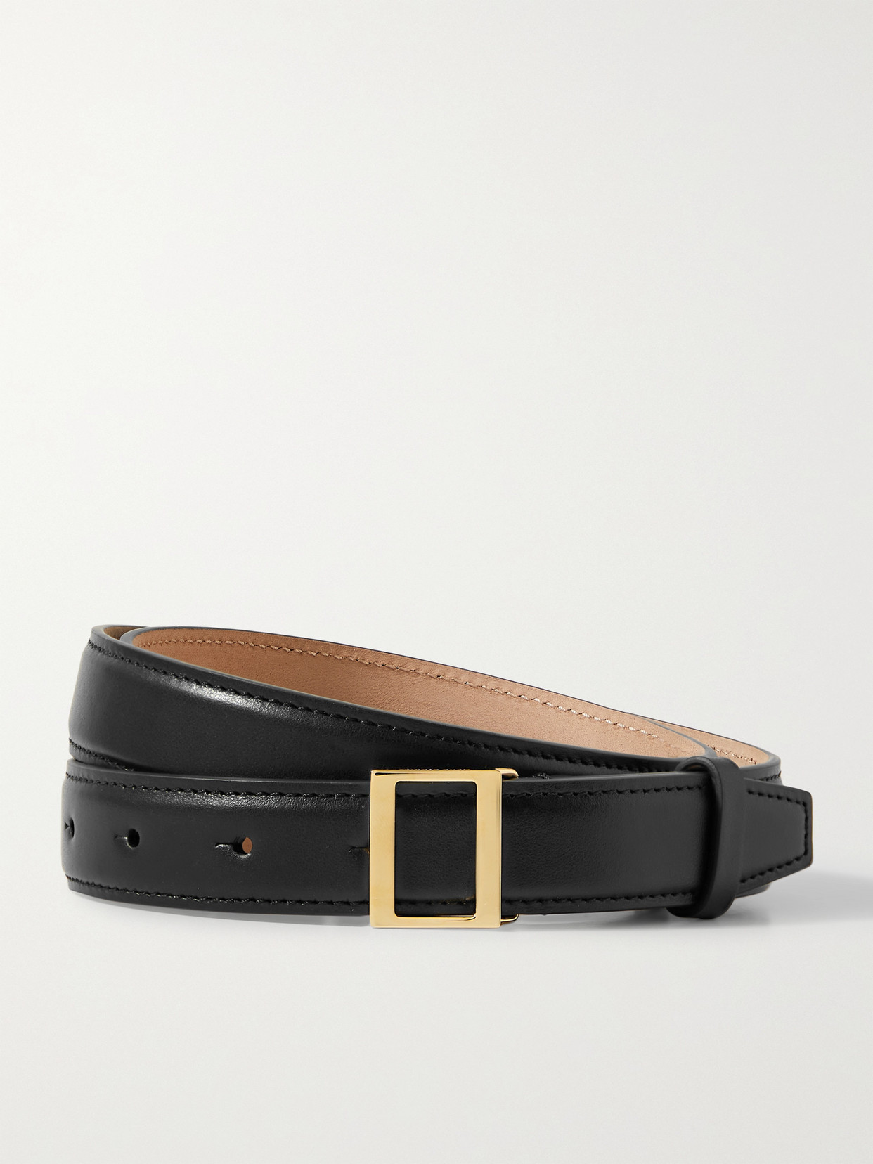 Acne Studios Leather Belt In Black Gold