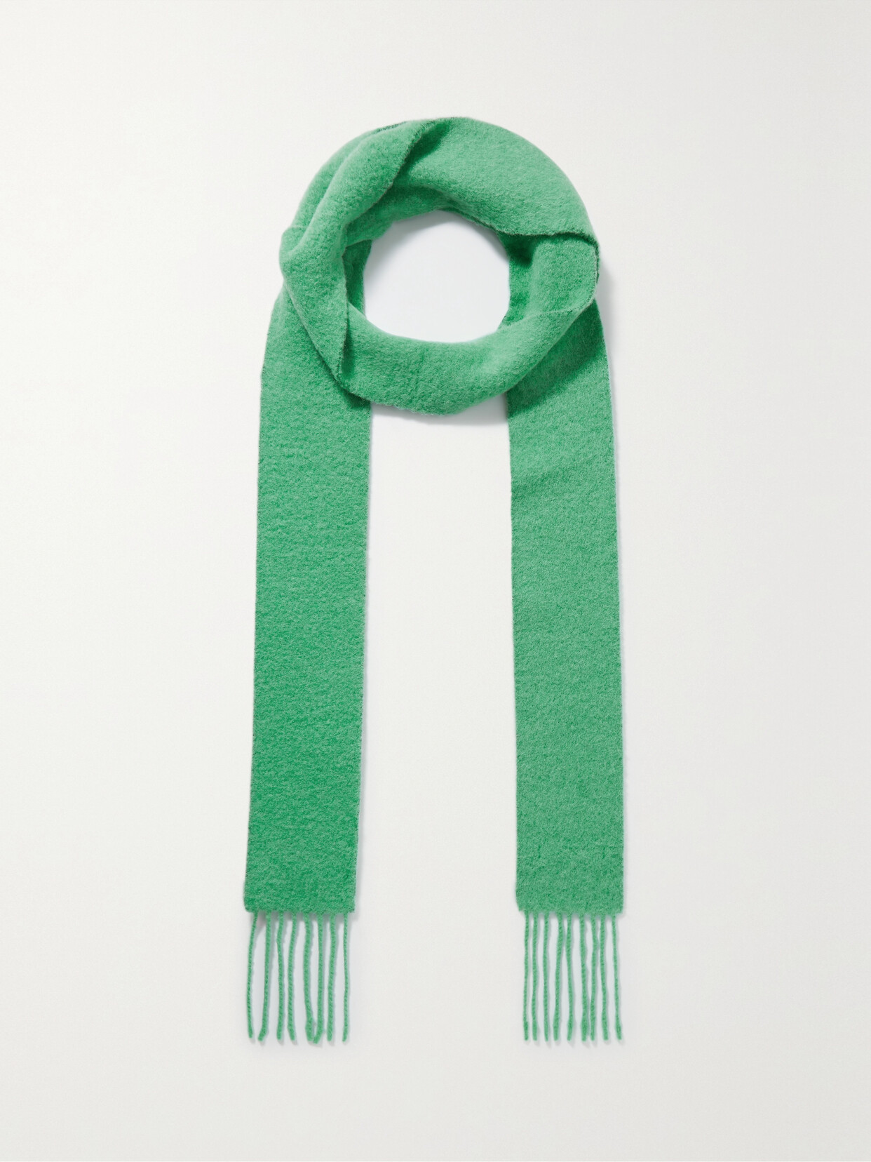 ACNE STUDIOS APPLIQUÉD FRINGED ALPACA-BLEND SCARF