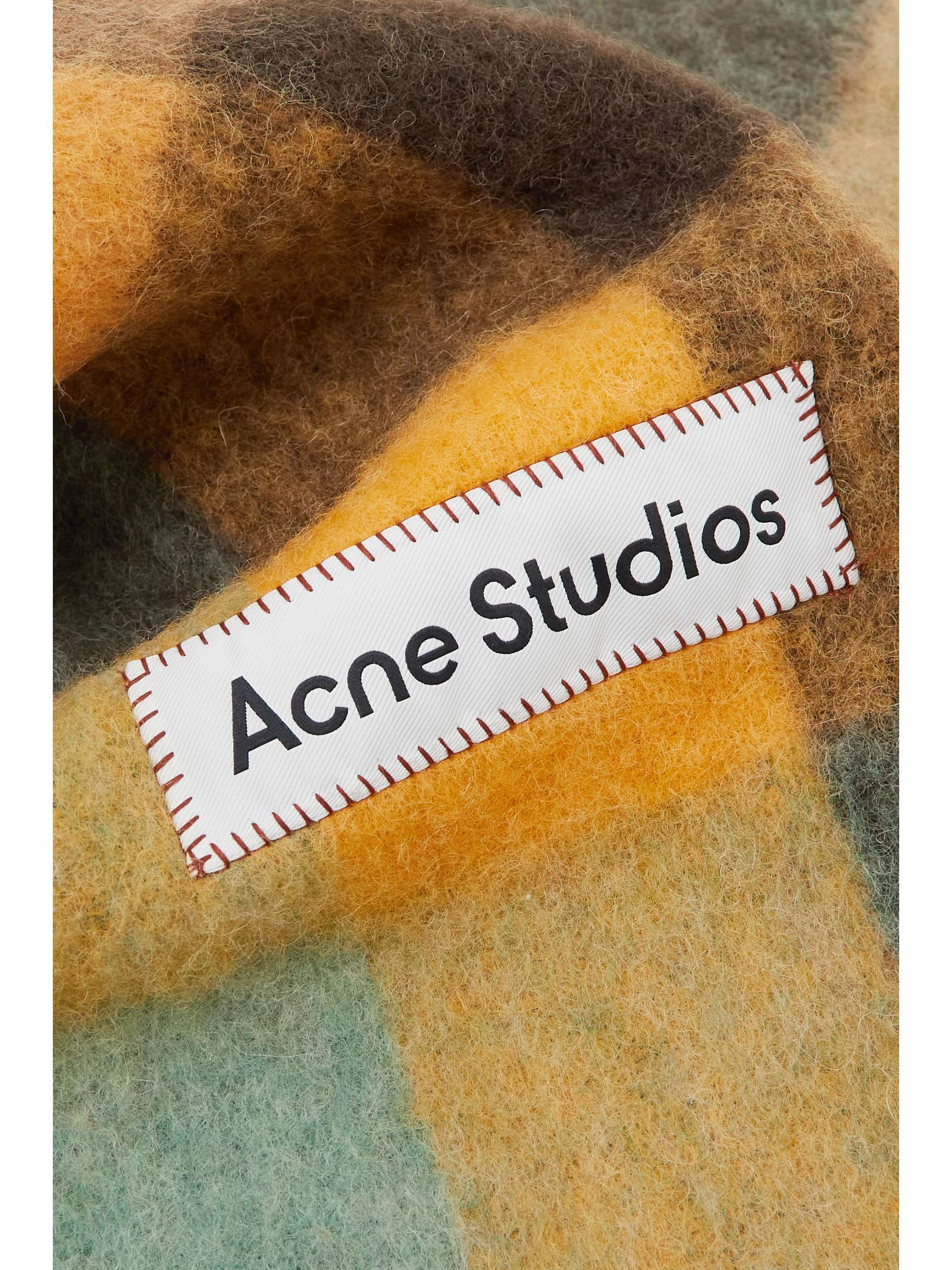 ACNE STUDIOS Vally fringed striped knitted scarf