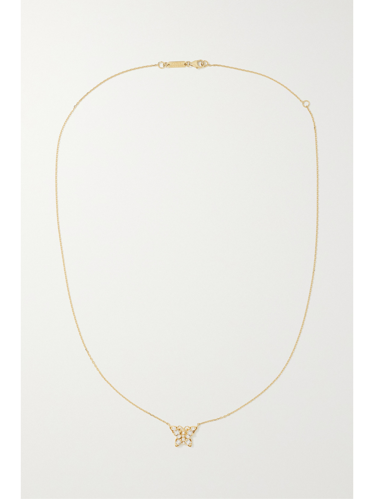 Shop Suzanne Kalan Mini Butterfly 18-karat Gold Diamond Necklace