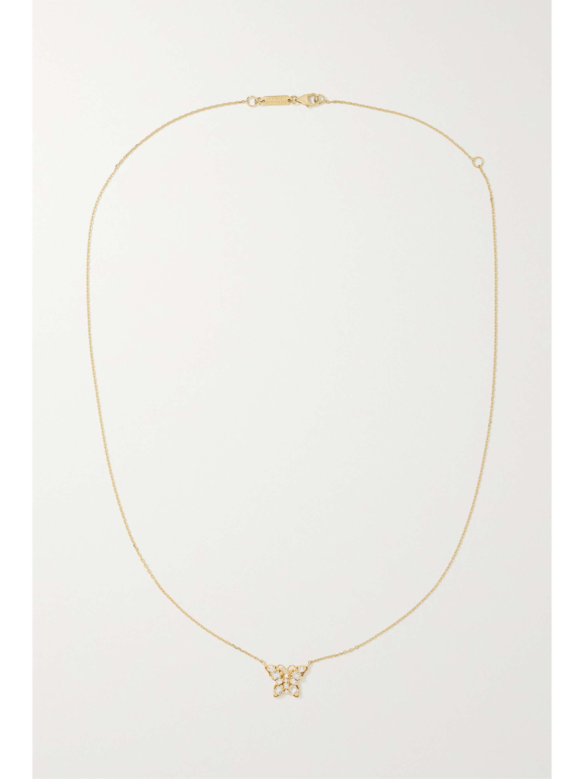 SUZANNE KALAN Mini Butterfly 18-karat gold diamond necklace