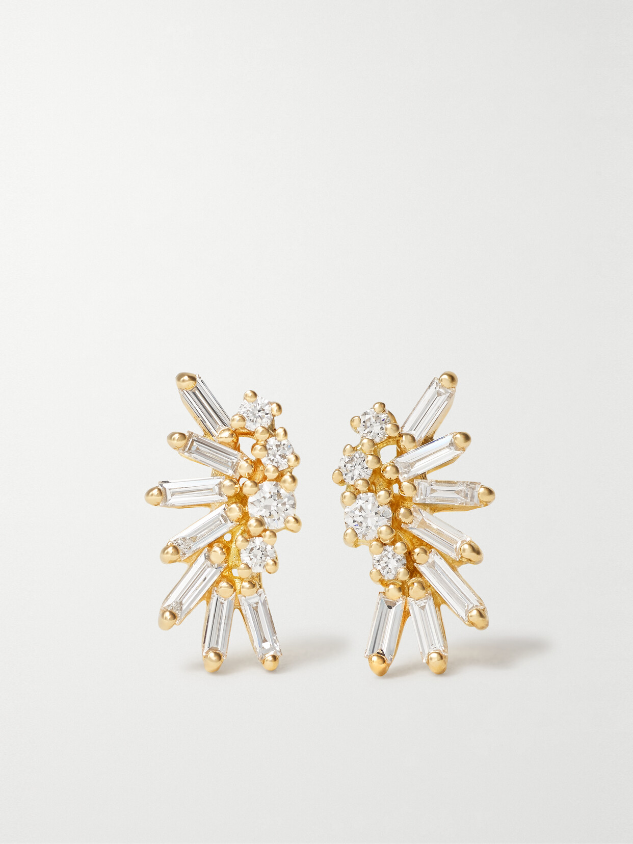 Suzanne Kalan 18-karat Gold Diamond Earrings