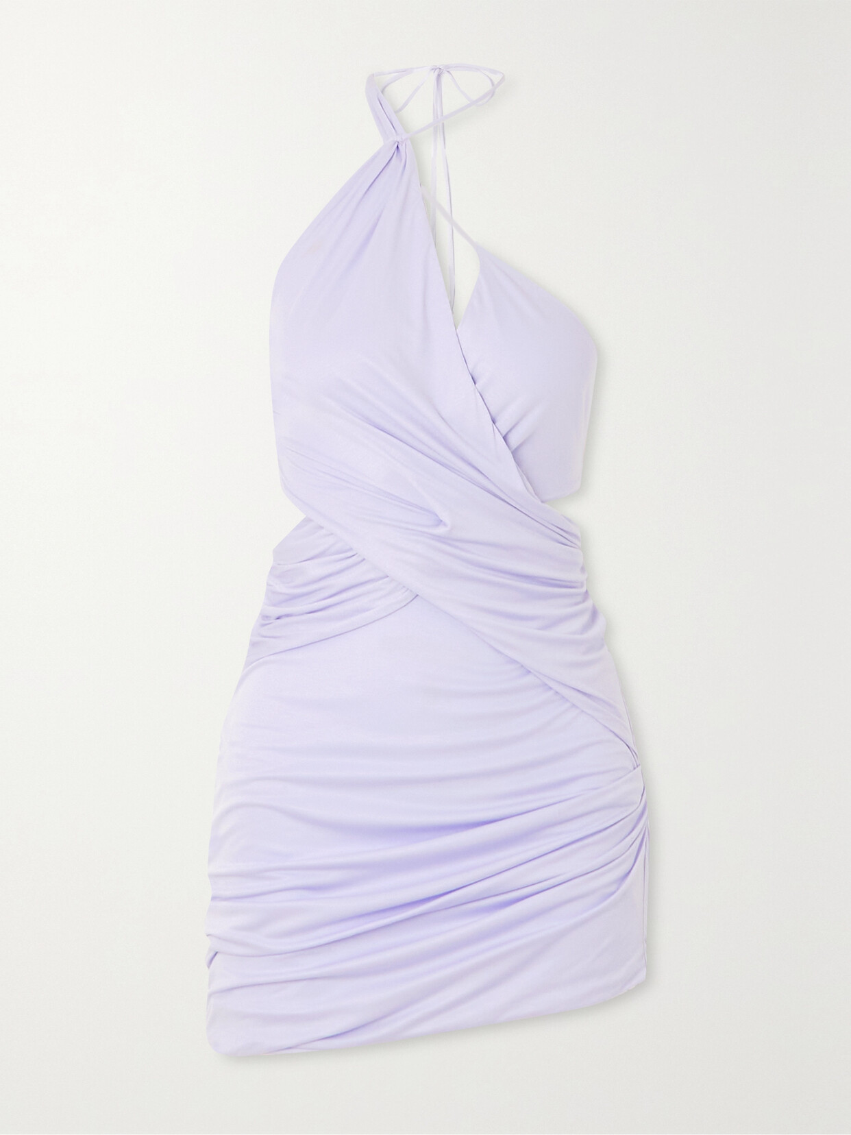 GAUGE81 - Molos Asymmetric Cutout Draped Modal Mini Dress - Purple